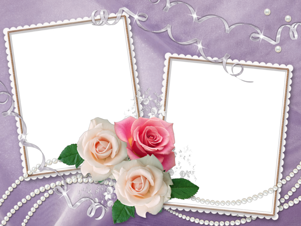 Purple Transpa Wedding Frame With Roses Gallery View Full Size