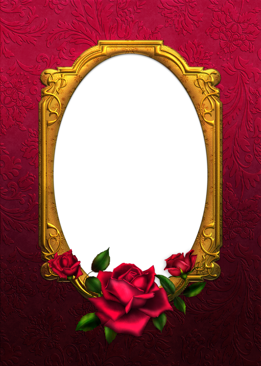 Red Rose Gold Frame Background Memorial PNG Add (Download Now) 