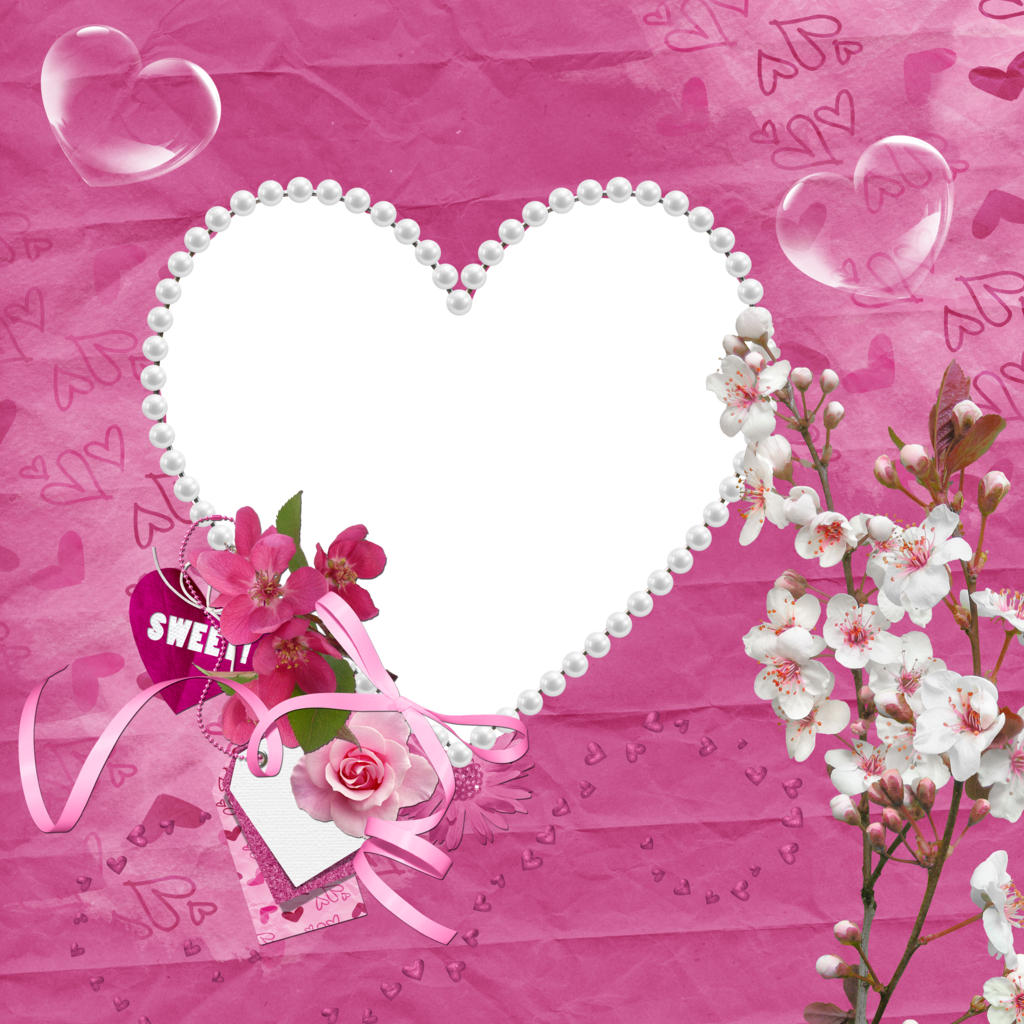 Sweet Pink Transparent Heart Frame | Gallery Yopriceville - High ...