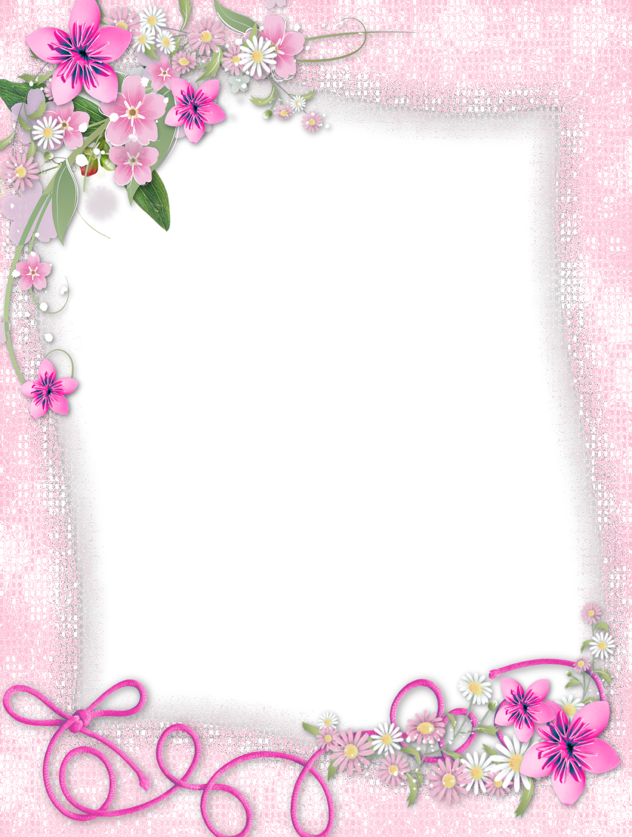 Transparent Pink PNG Frame with Flowers | Gallery Yopriceville - High ...