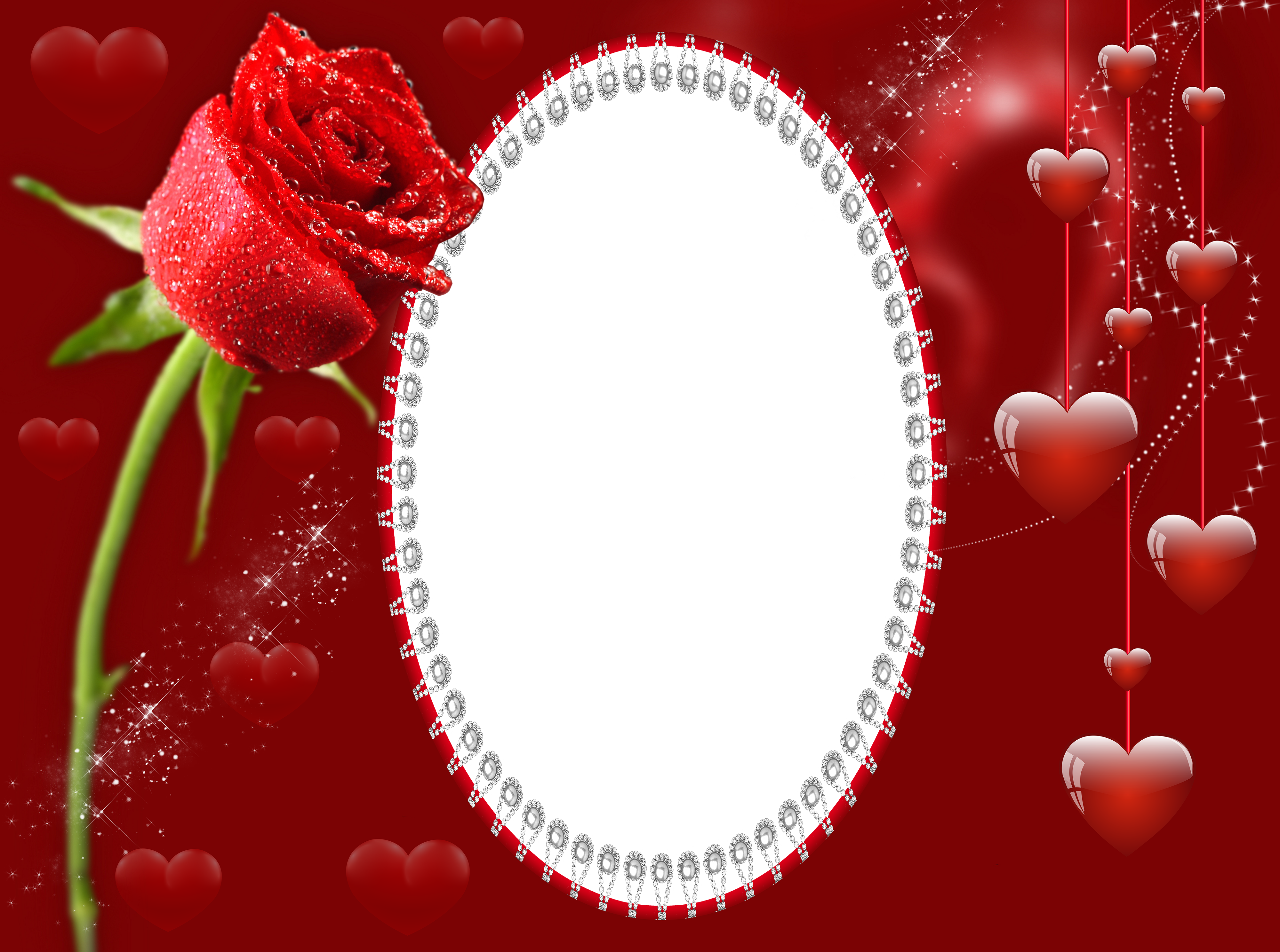 transparent red romantic frame