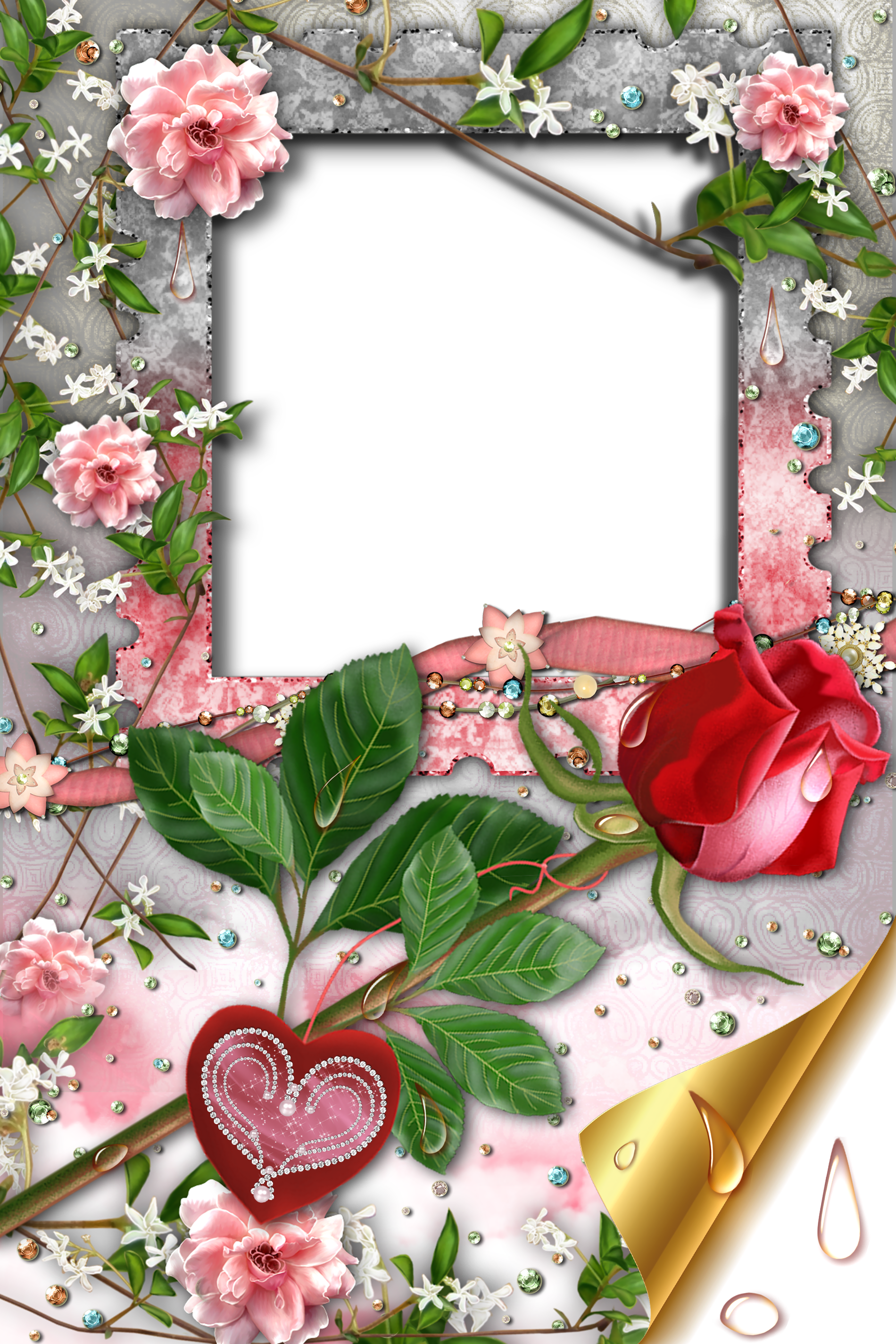 transparent romantic frame with