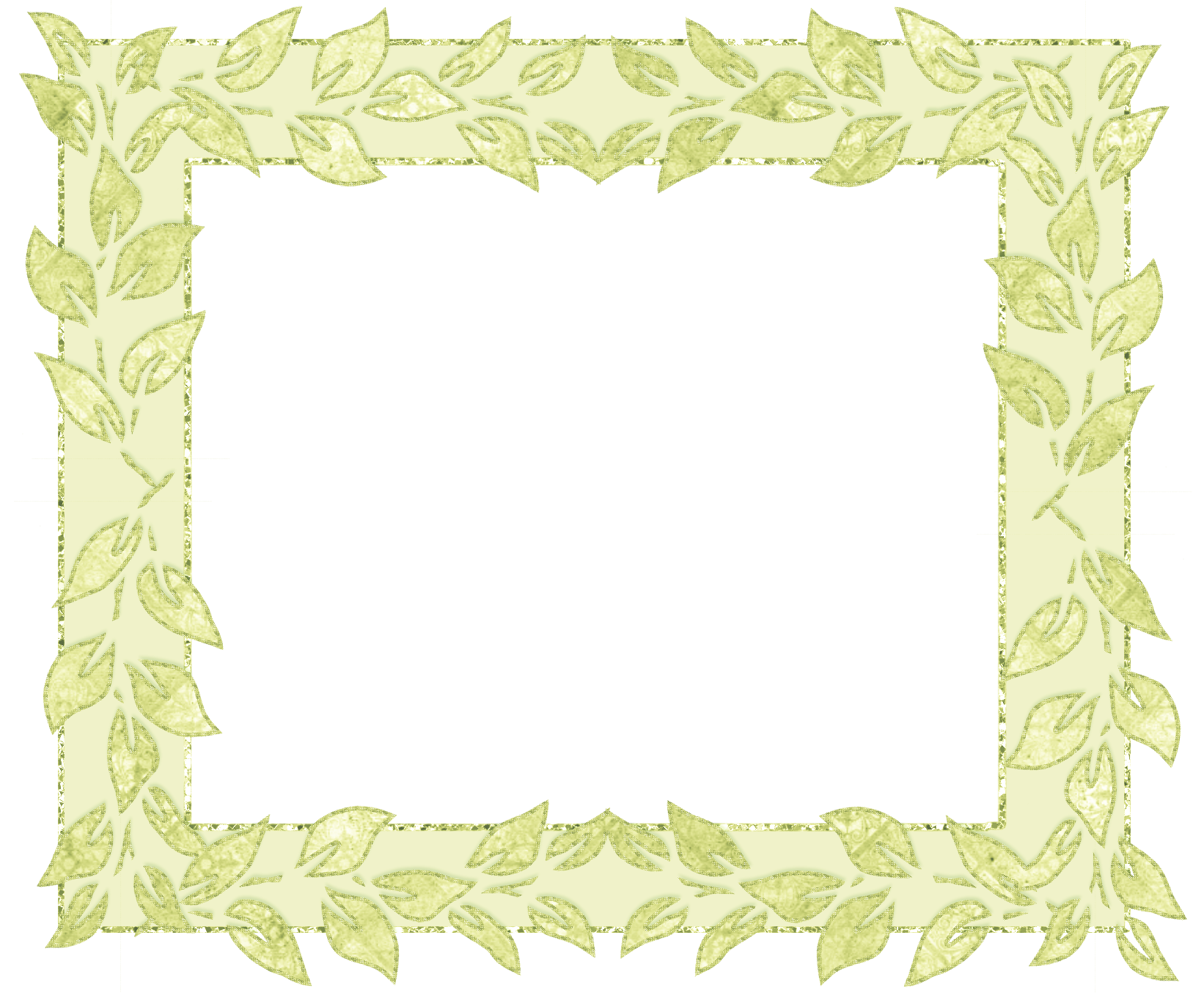 Yellow Transparent Frame with Leafs | Gallery Yopriceville - High