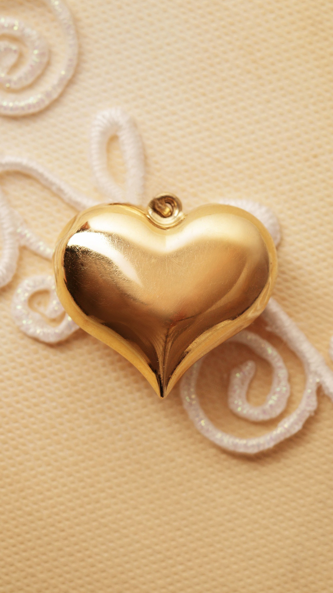 Wallpaper with a golden heart Stock Illustration  Adobe Stock