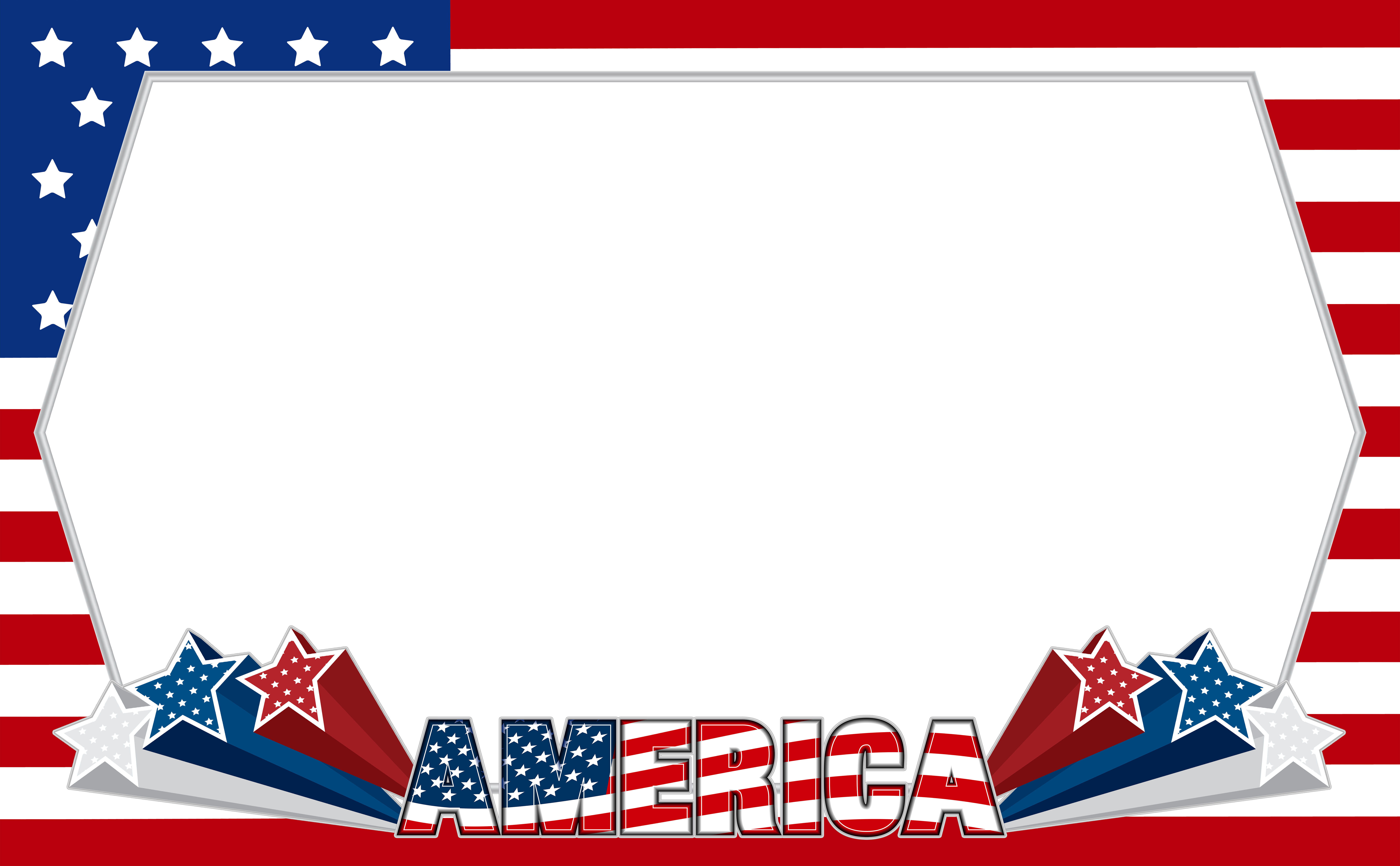America USA Transparent PNG Frame | Gallery Yopriceville - High-Quality