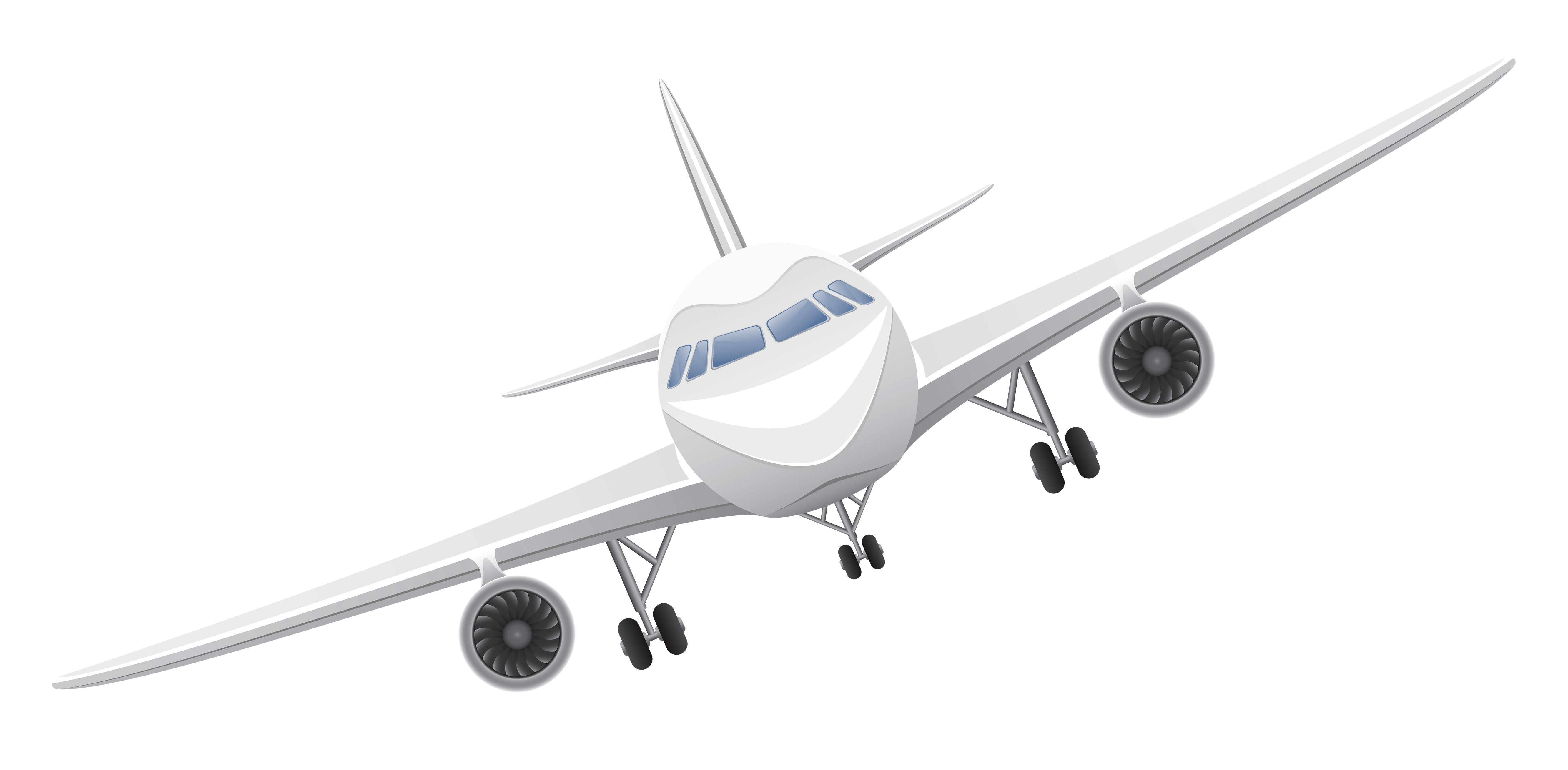 White Airplane Transparent PNG Vector Clipart | Gallery ...