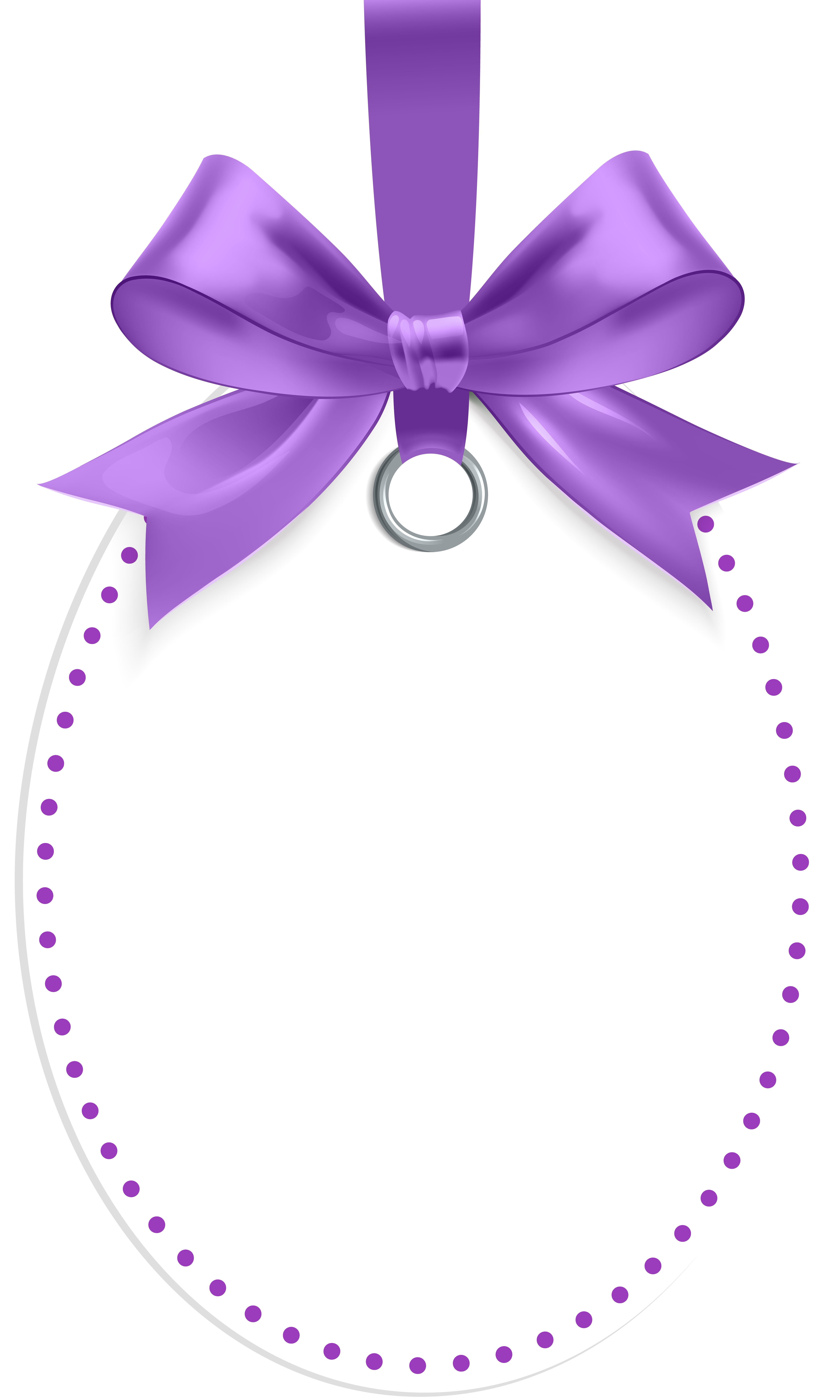 Label with Purple Bow Template PNG Clip Art​