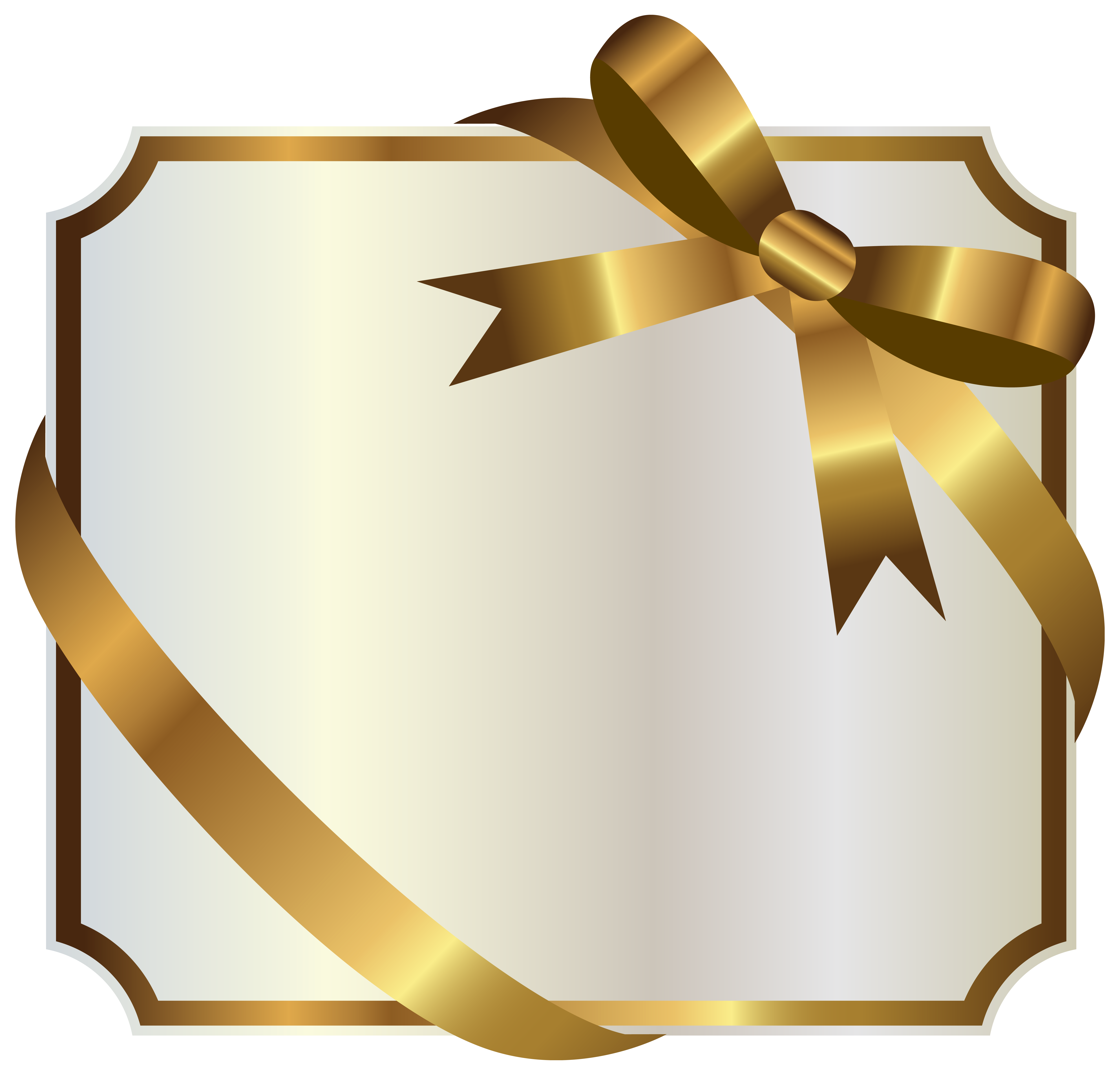 White Label with Gold Bow PNG Clipart Image | Gallery ...