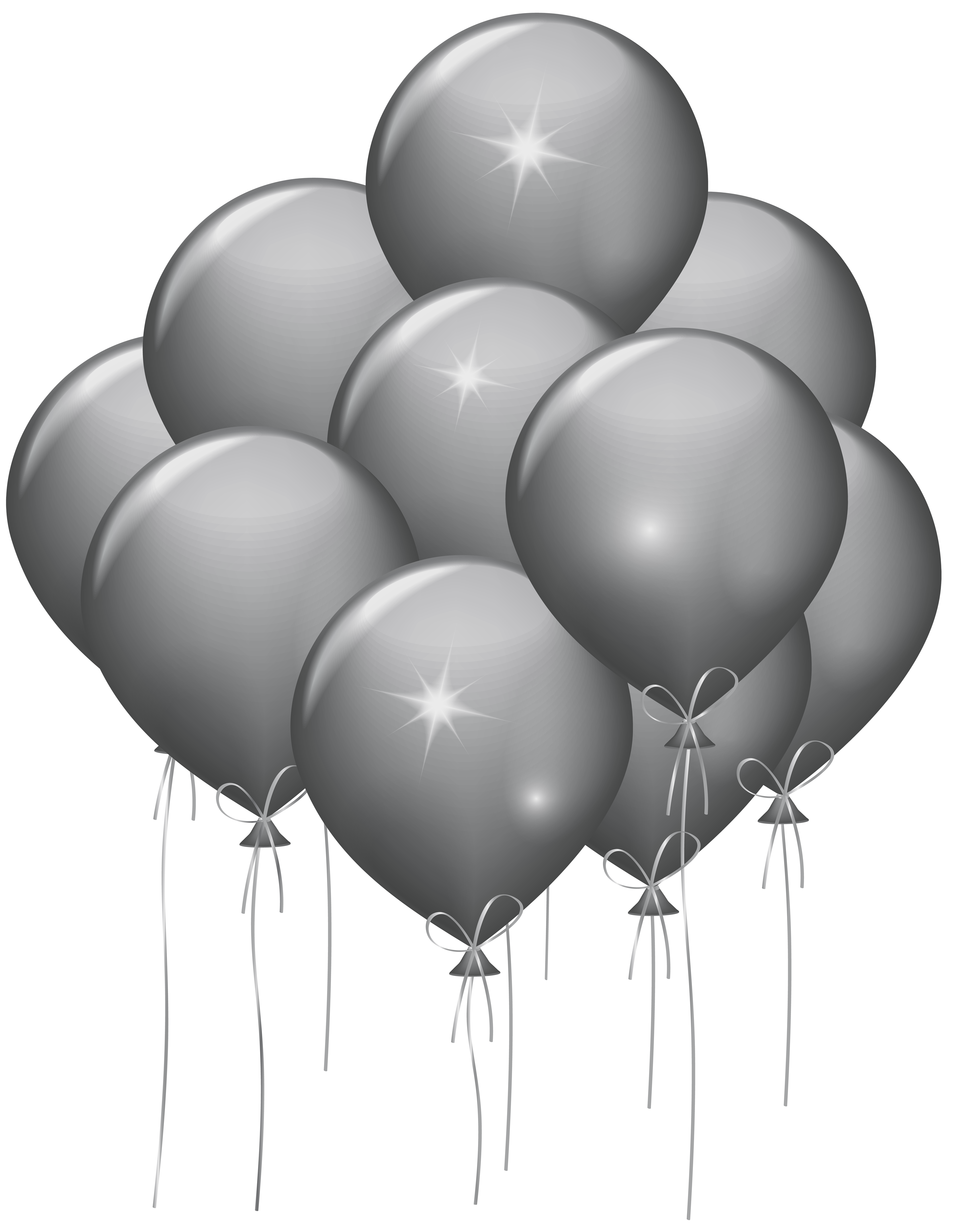 Silver Balloons Transparent Clip Art Image | Gallery Yopriceville