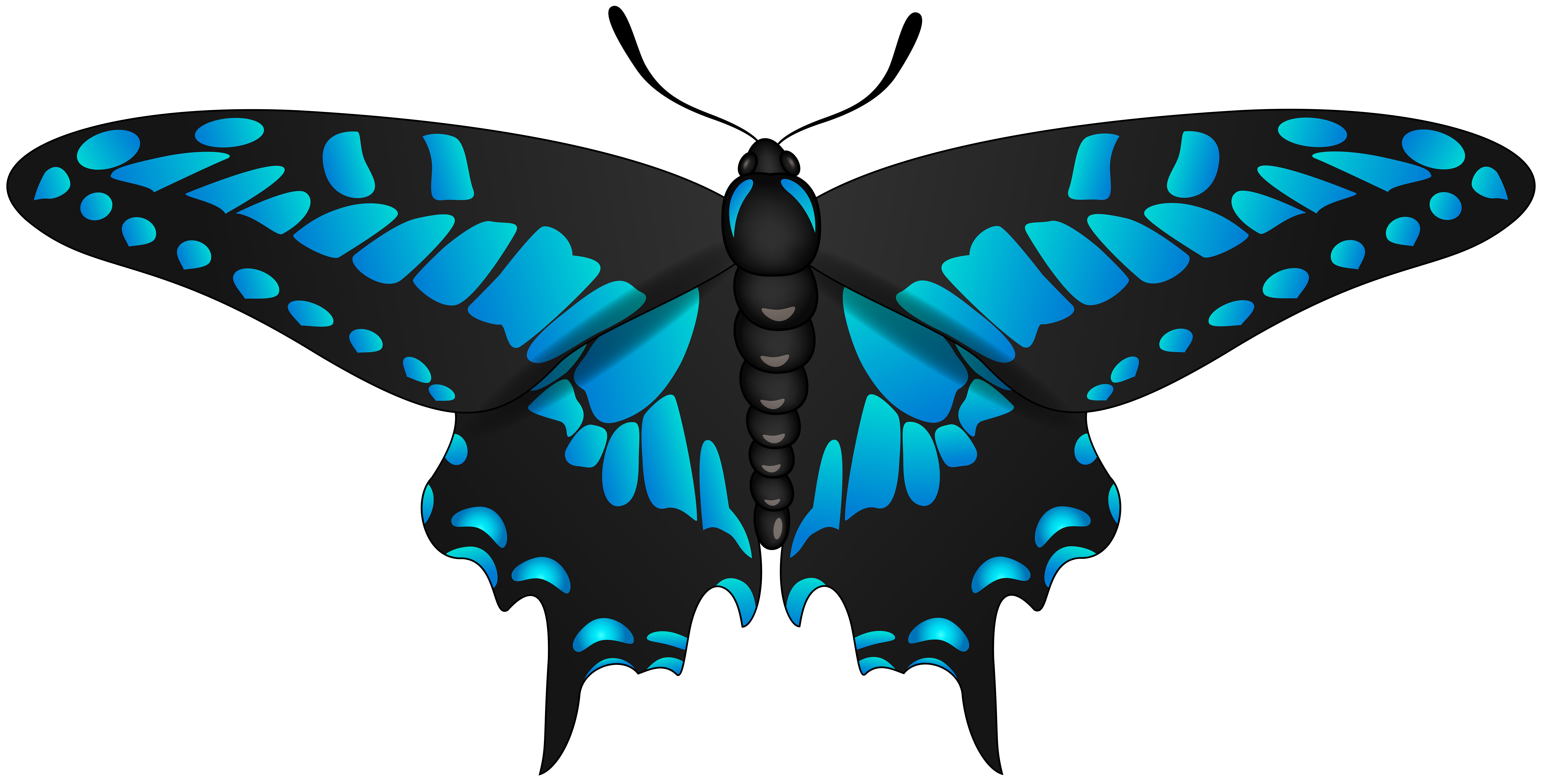 Butterfly Blue Black Clip Art Image Gallery Yopriceville High Quality Images And Transparent Png Free Clipart