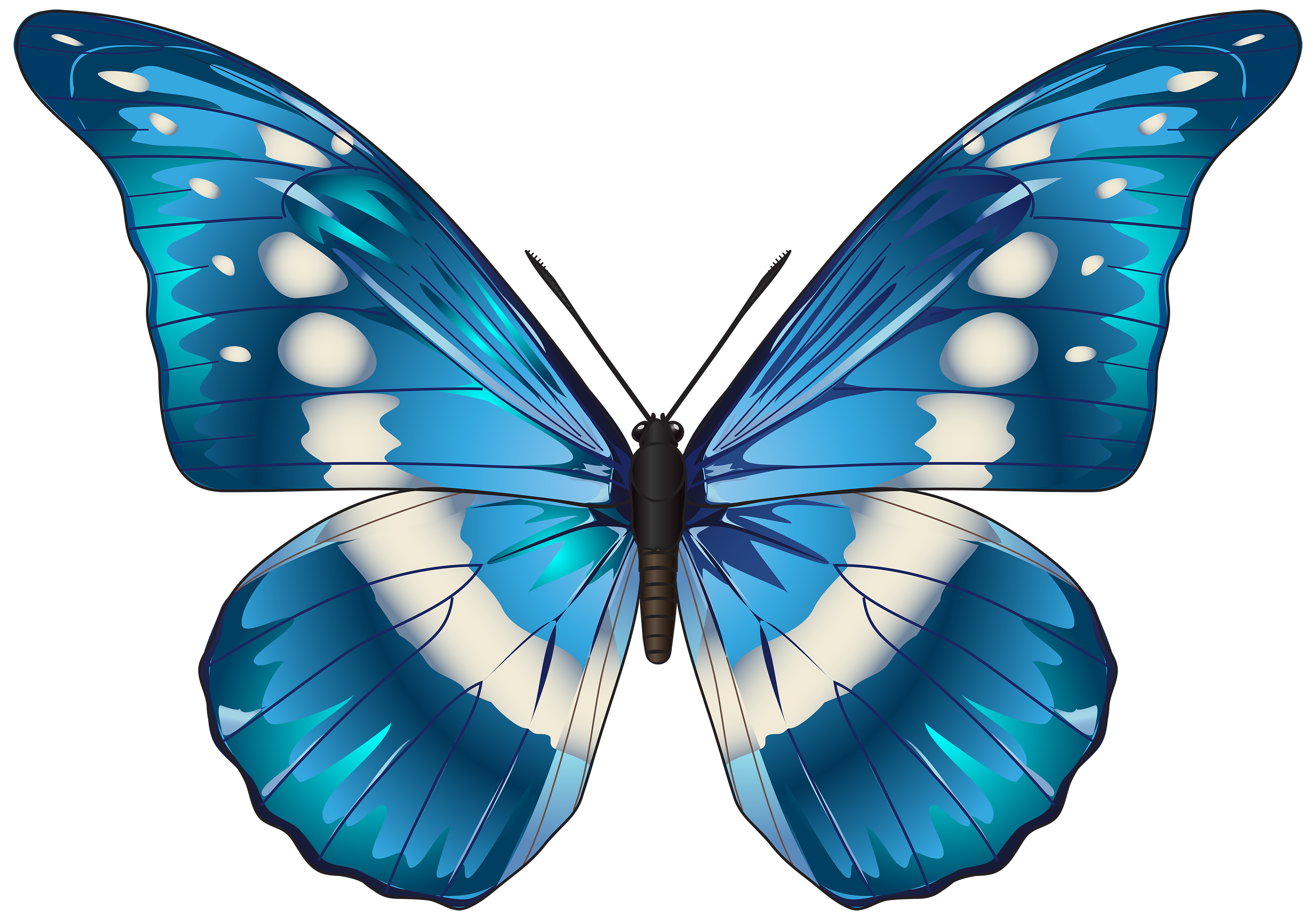 Butterfly Blue PNG Clip Art Image | Gallery Yopriceville - High-Quality