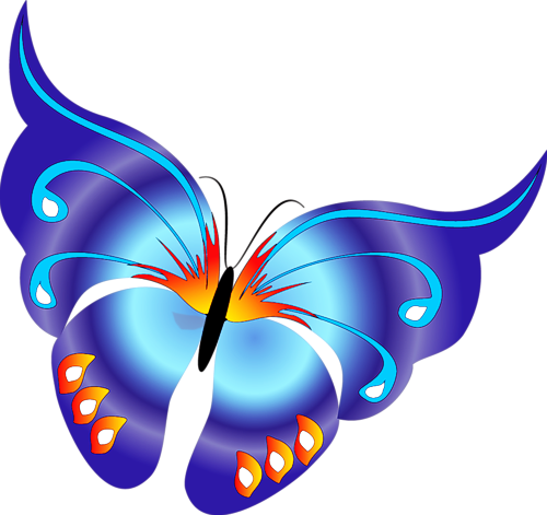 Cartoon Blue Butterfly Clipart​ | Gallery Yopriceville - High-Quality Free  Images and Transparent PNG Clipart