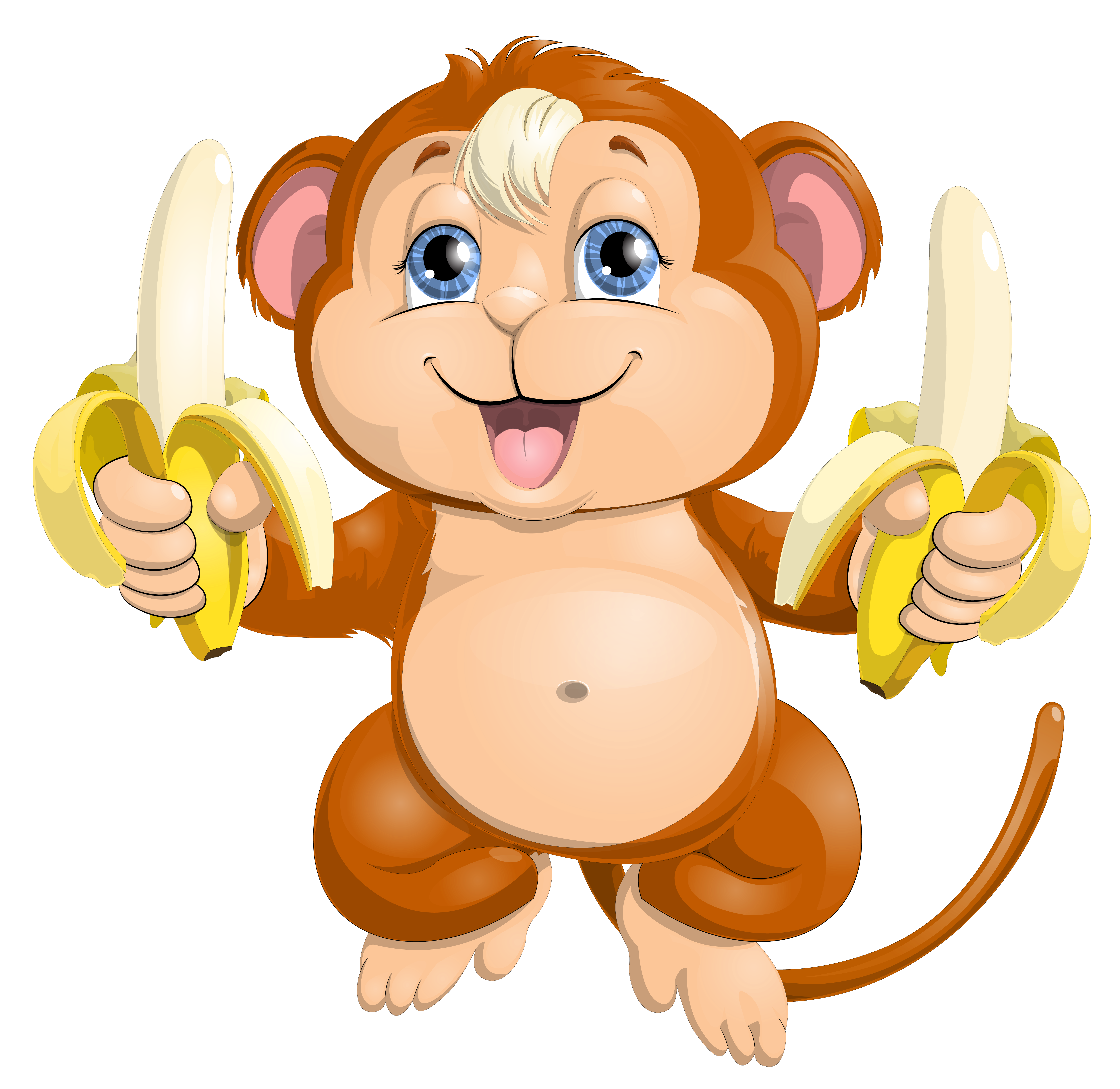 cute cartoon monkeys with bananas