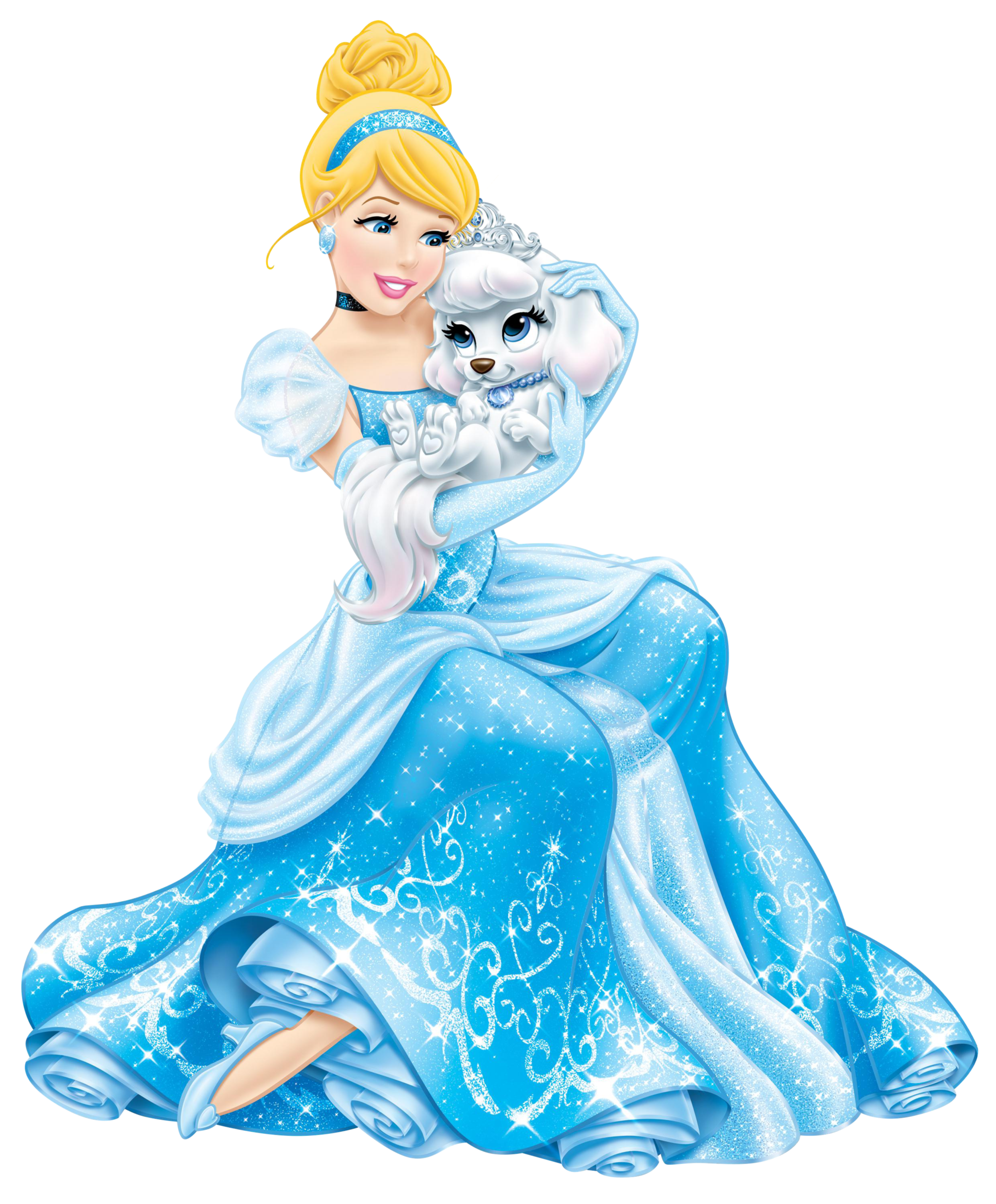 disney princess cinderella with cute puppy transparent png clip art