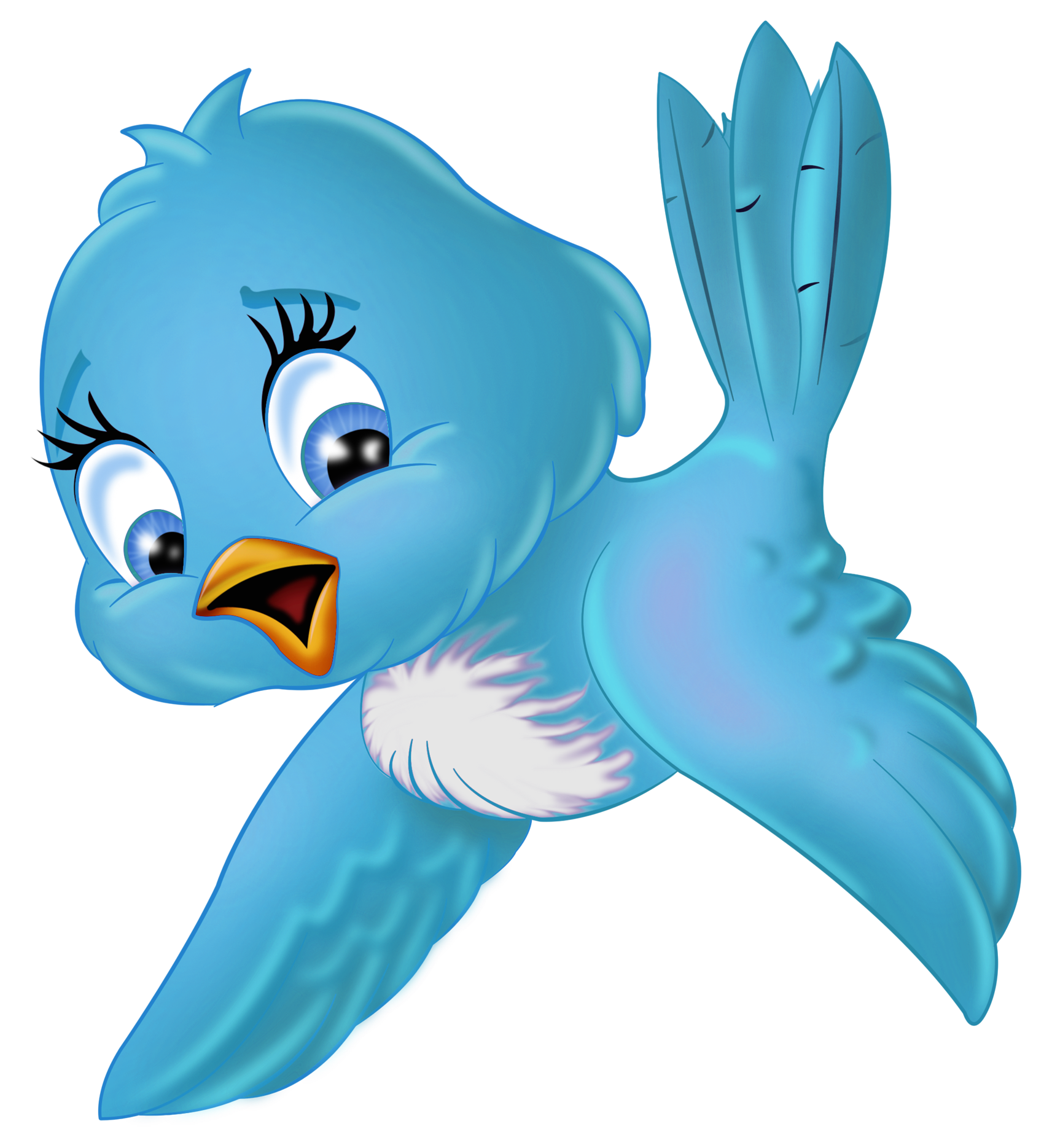 cute animated blue birds