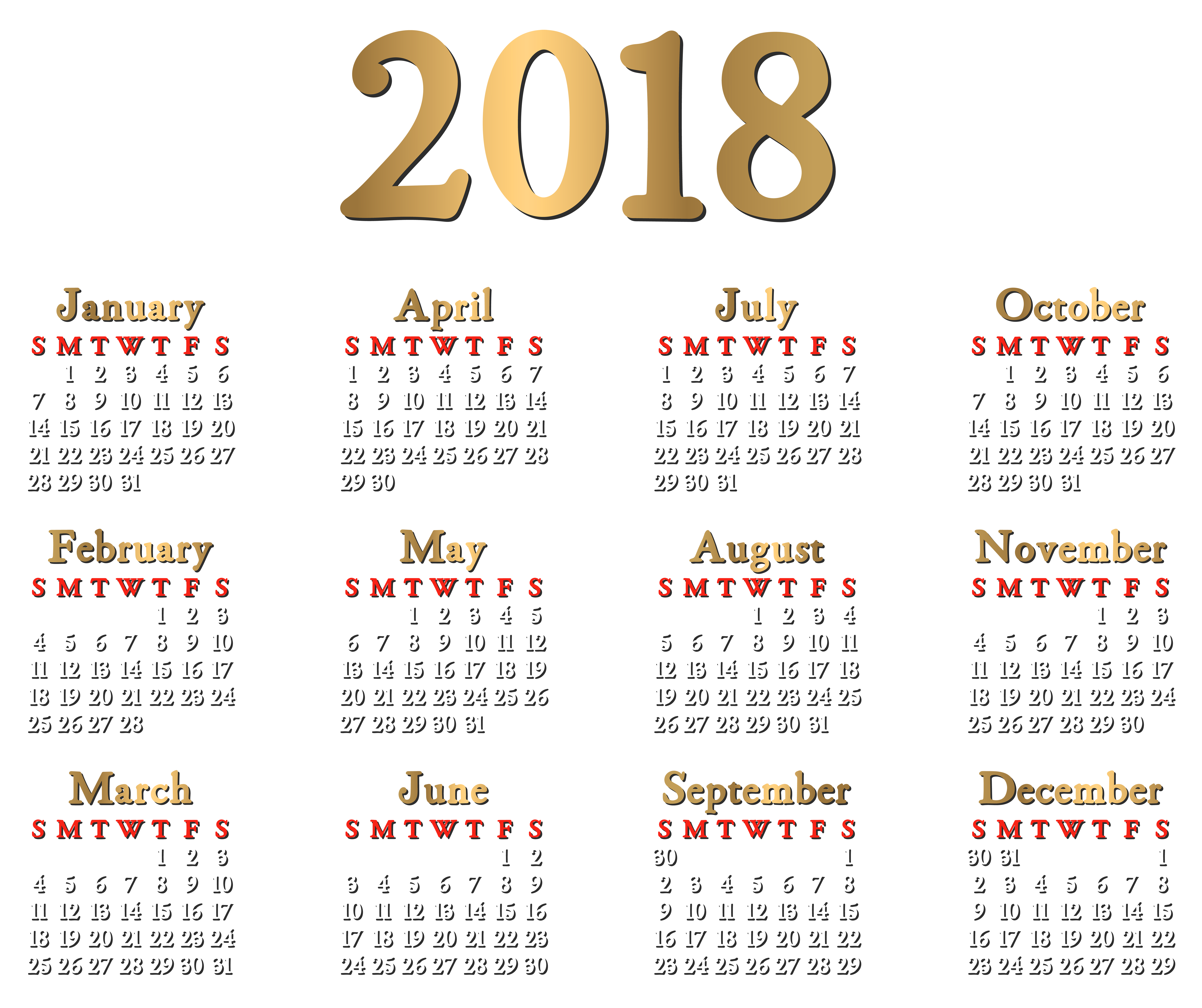 2018 calendar transparent clip art image gallery yopriceville