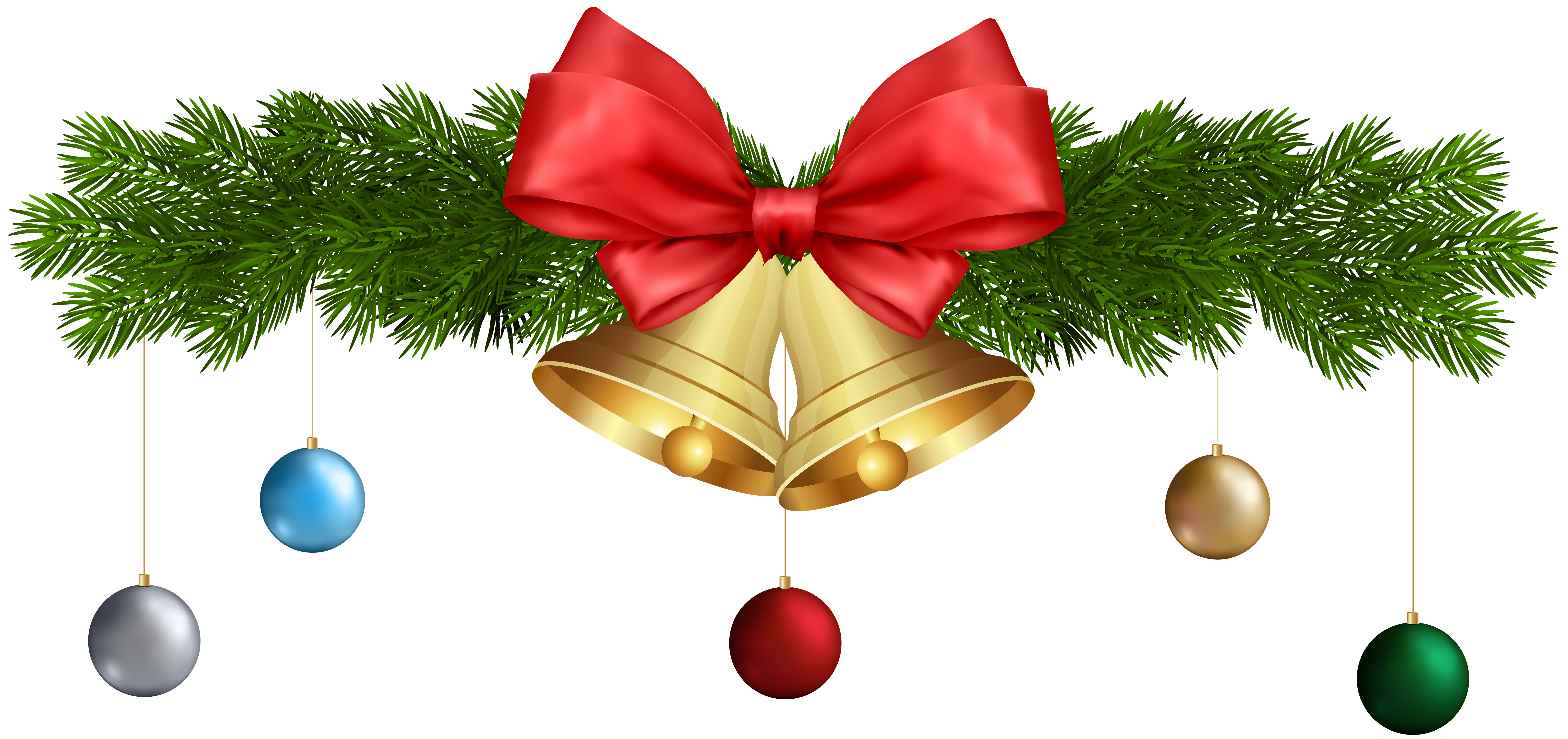 Holiday Outline Clipart-christmas bell decorated with a ribbon