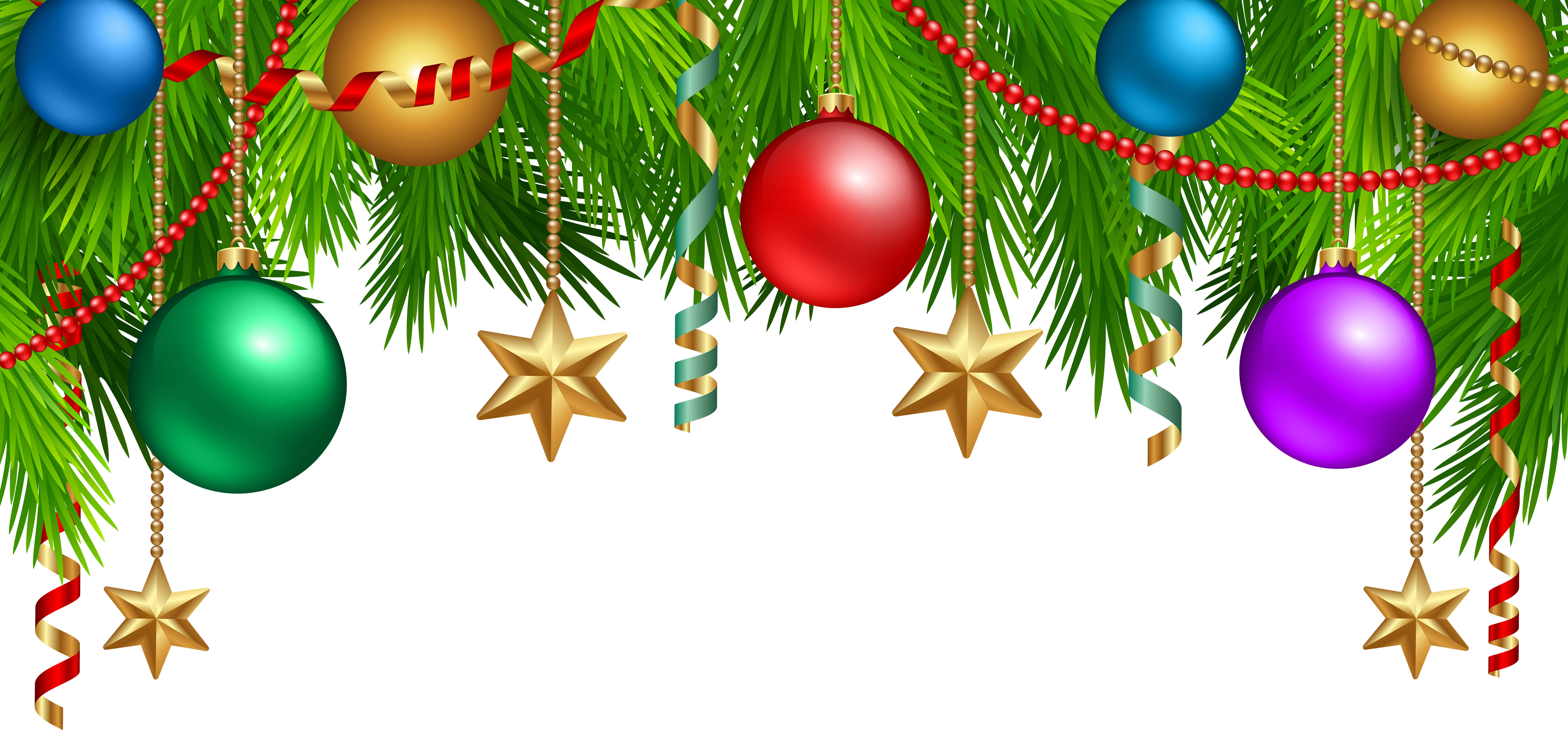 Christmas Deco Branches With Ornaments Png Clip Art Gallery Yopriceville High Quality Images And Transparent Png Free Clipart