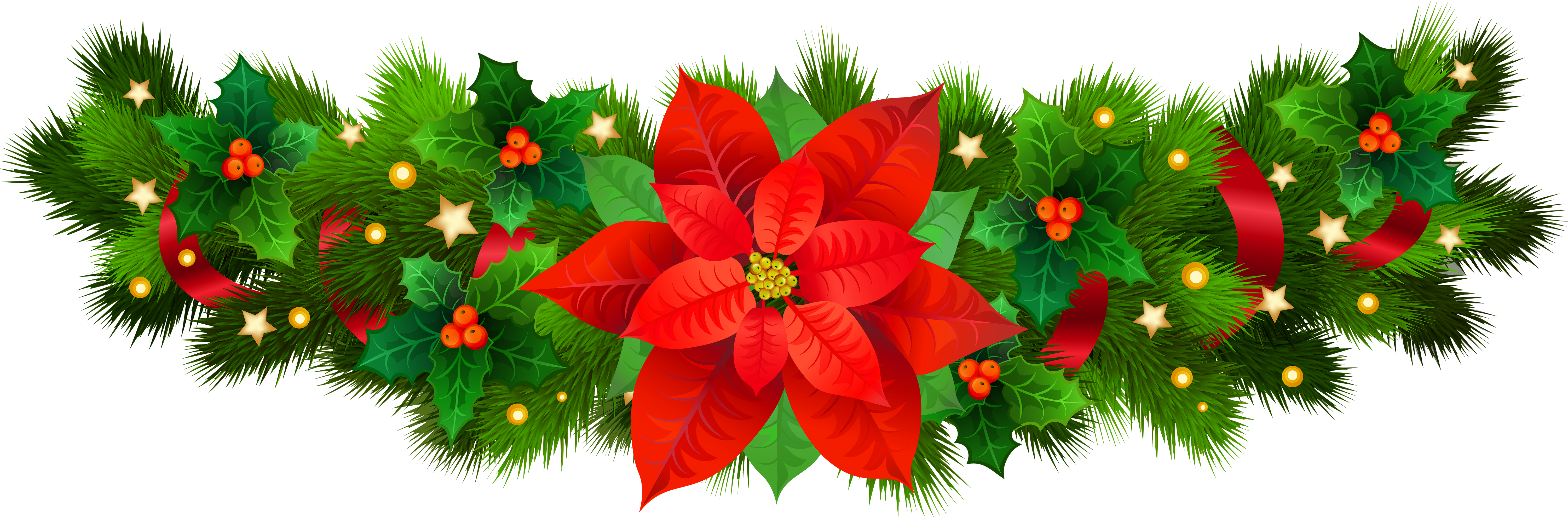 Christmas Decorative with Poinsettia PNG Clip Art Image​  Gallery  Yopriceville - High-Quality Free Images and Transparent PNG Clipart