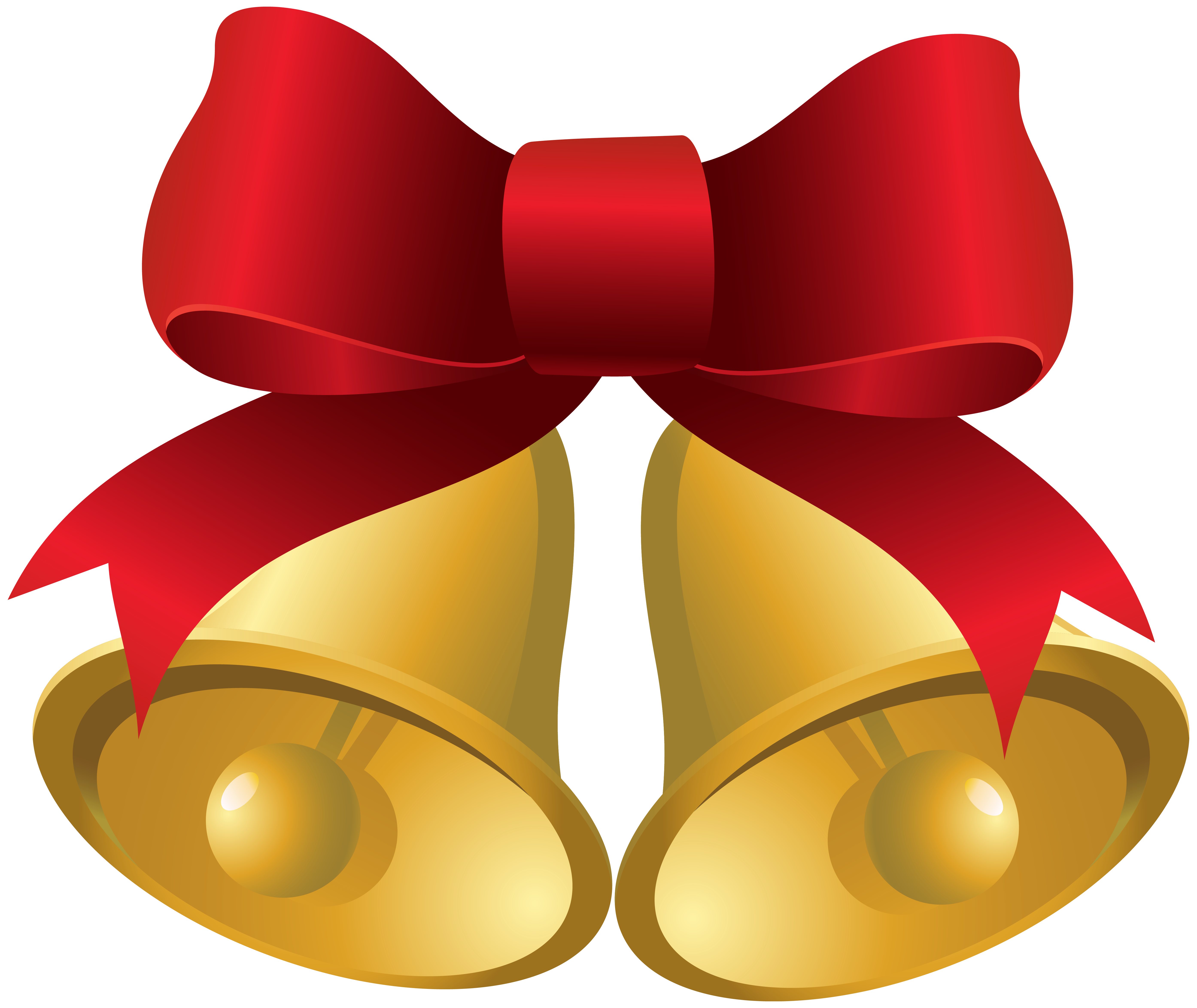 Christmas red bell with bow - vector clip art