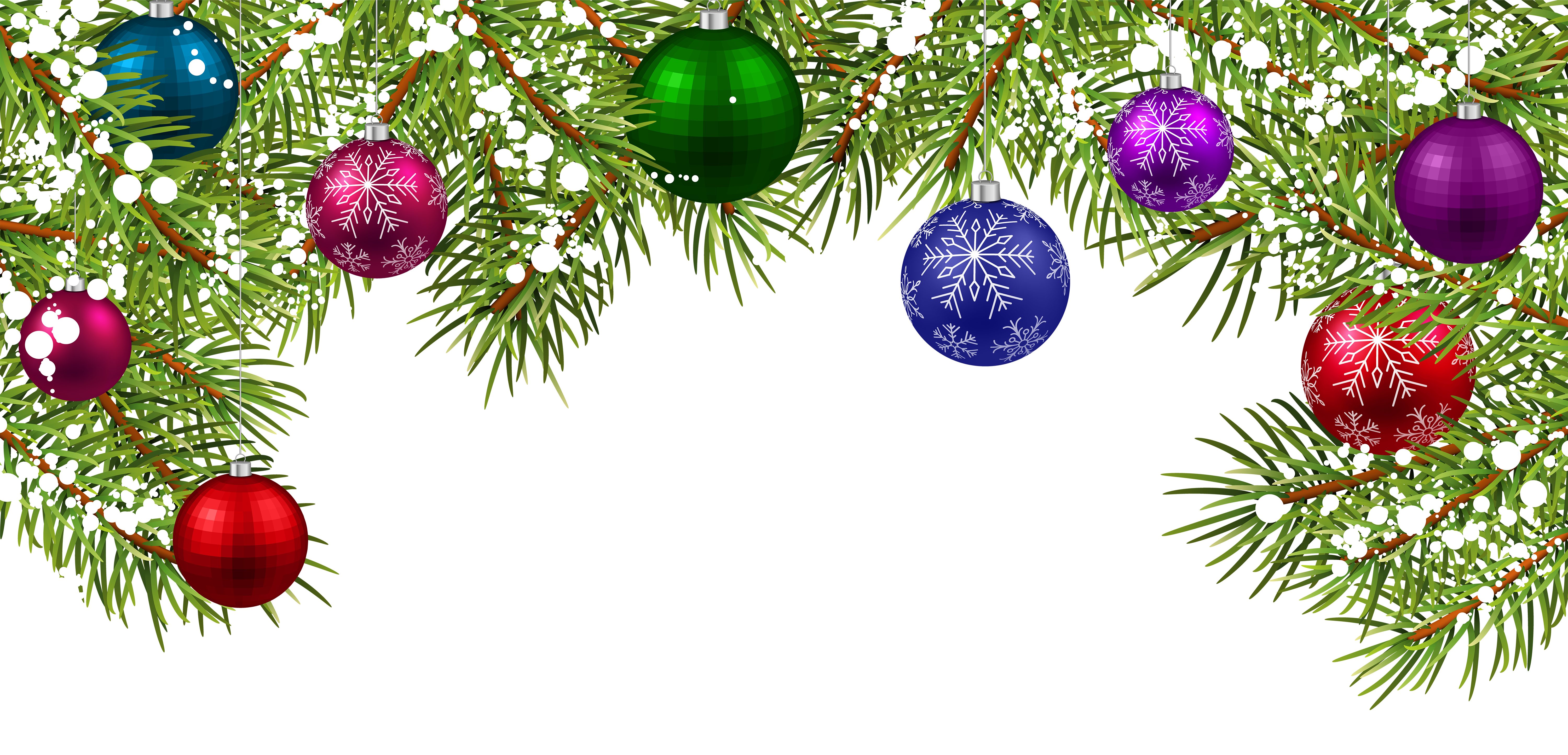 Christmas Pine Branches with Ornaments PNG Clip Art | Gallery Christmas Pine Branches with Ornaments PNG Clip Art | Gallery