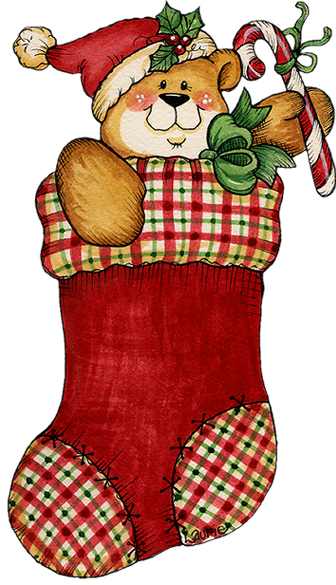 reindeer decoupage Transparent Bear with PNG Stocking Christmas Red Clipart