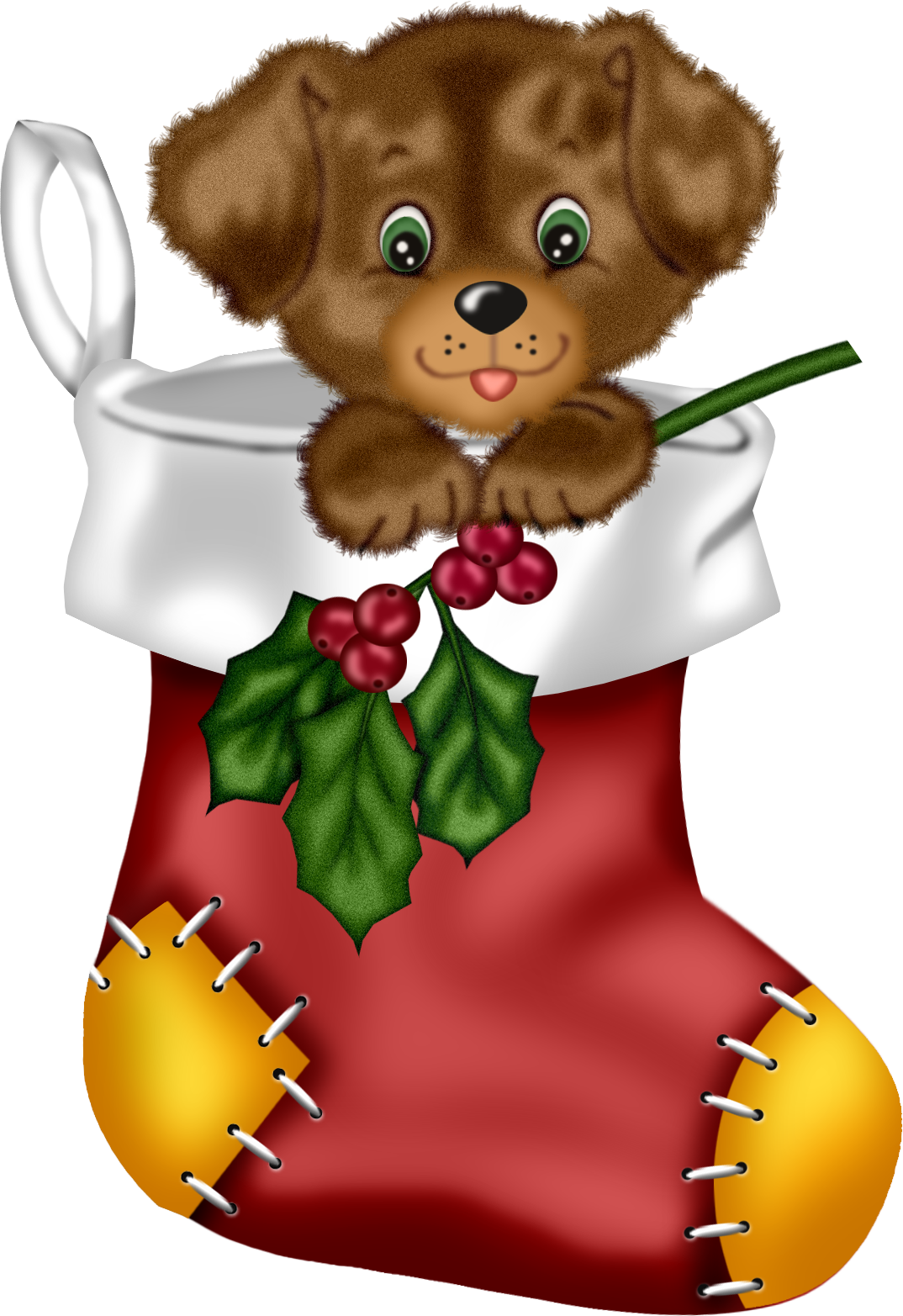 Christmas Red Stocking with Puppy PNG Clipart | Gallery ...
