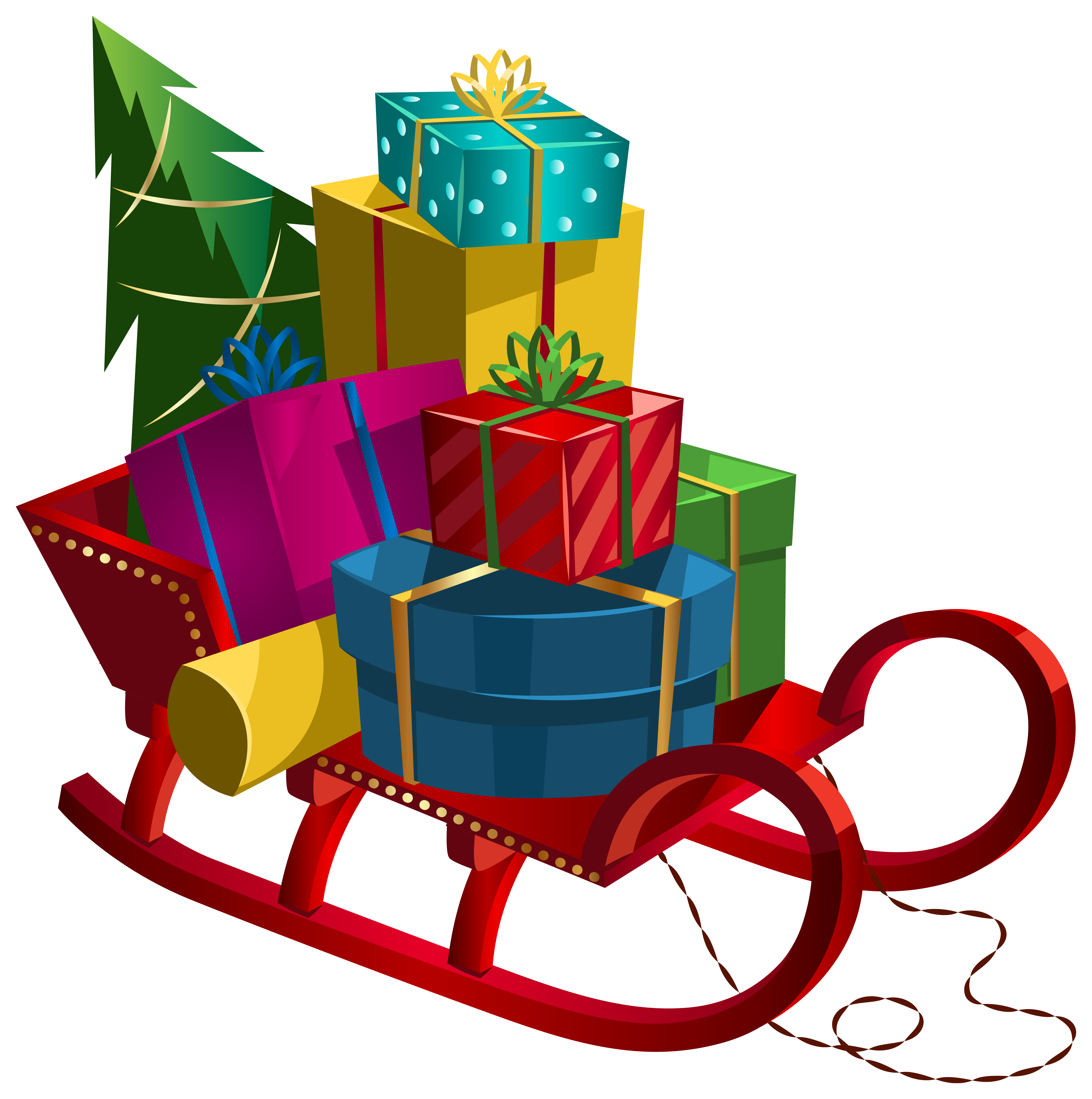 Christmas Sleigh with Gifts PNG Clip-Art Image | Gallery ...