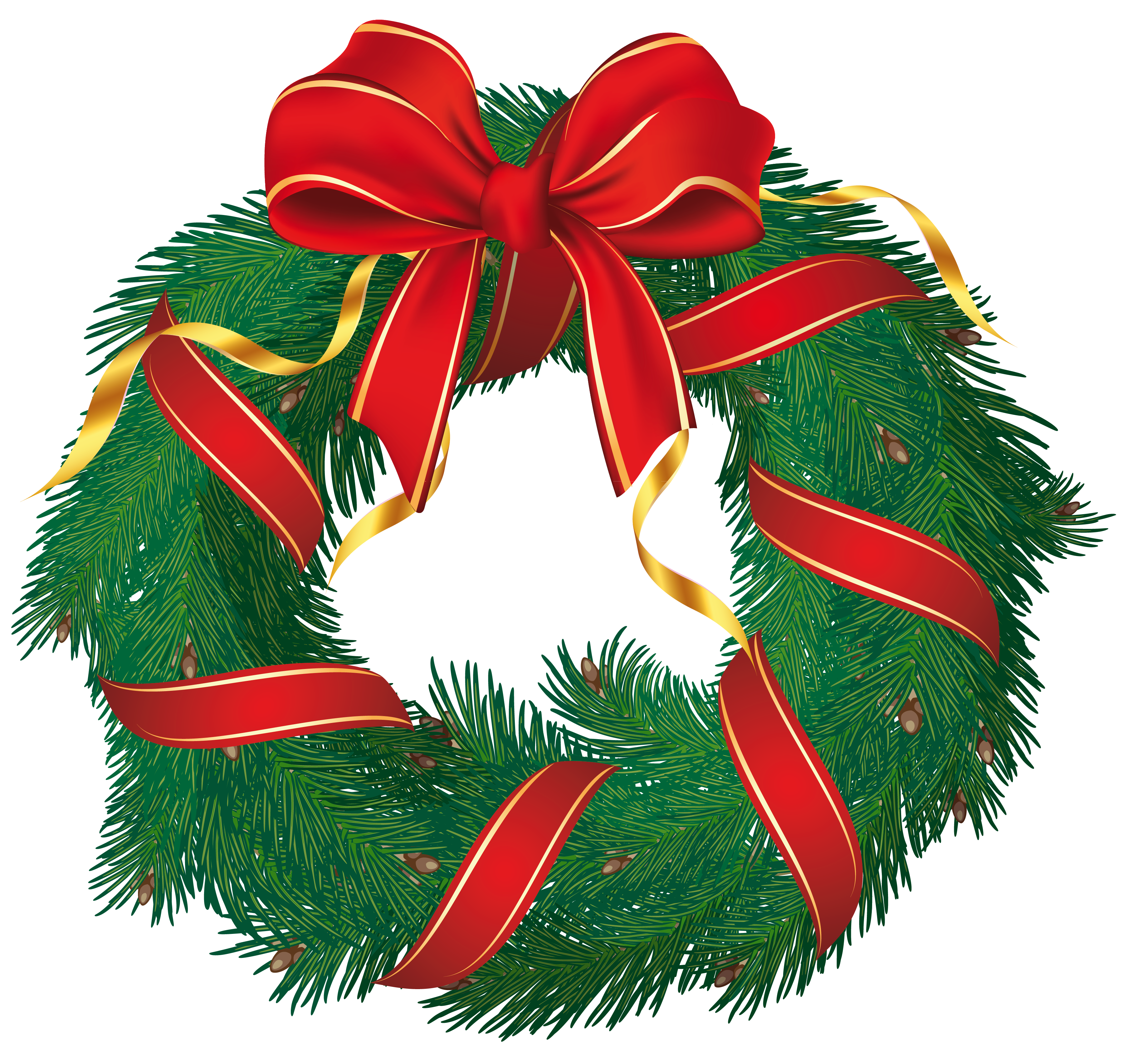 christmas wreath with red bow png clipart​ | gallery yopriceville
