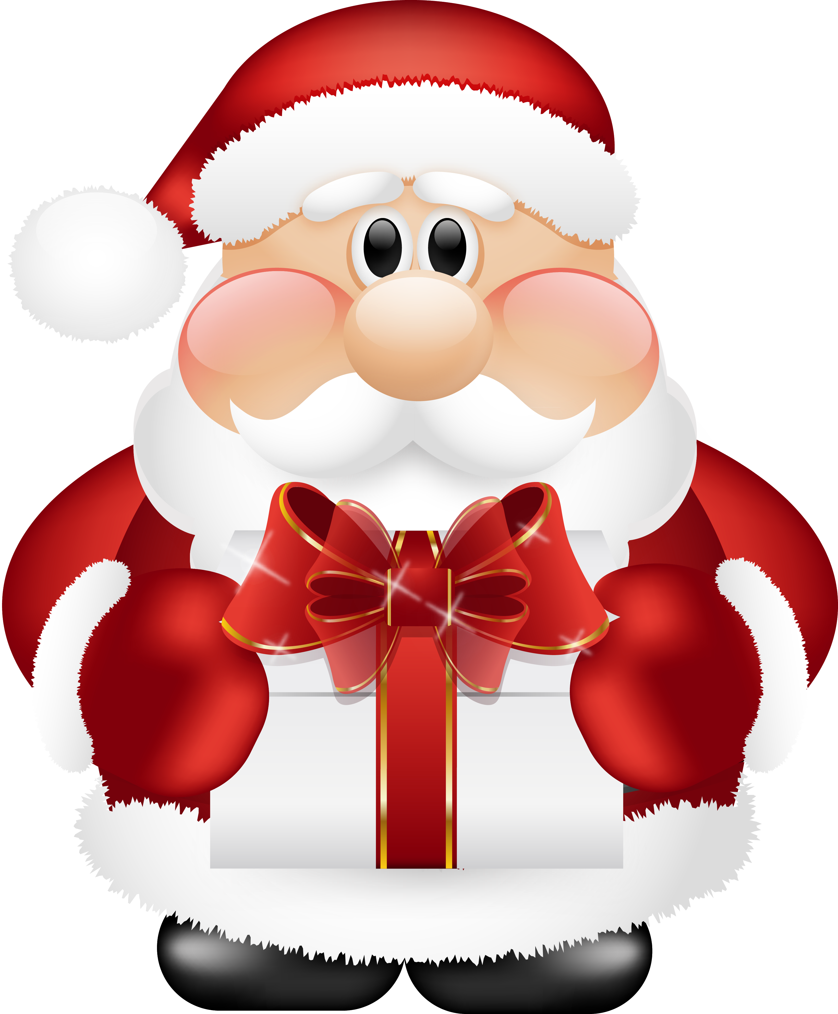 Cute Santa Claus With Gift Png Clipart Gallery