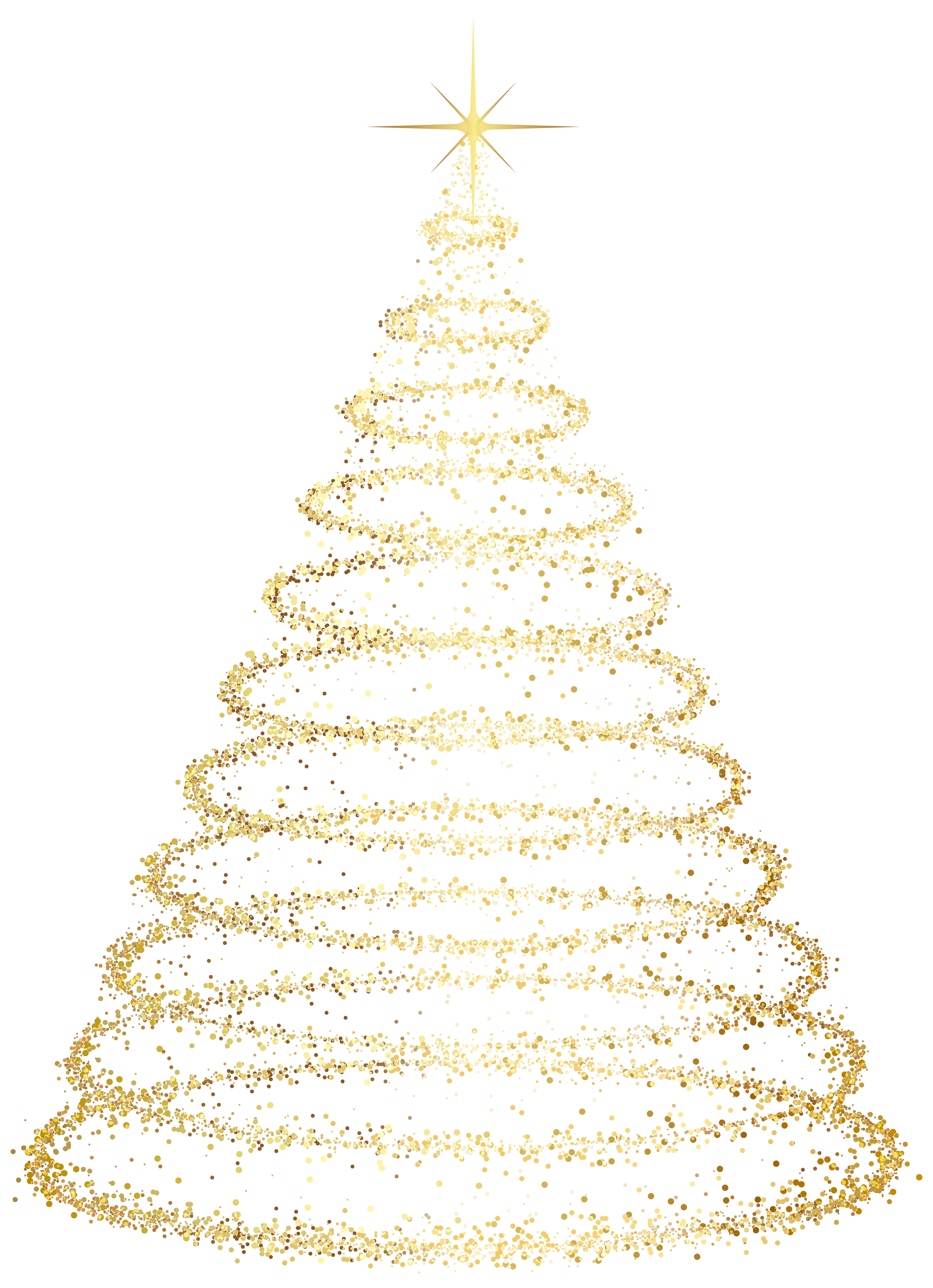 Gold Deco Christmas Tree Transparent Clip Art Image ...