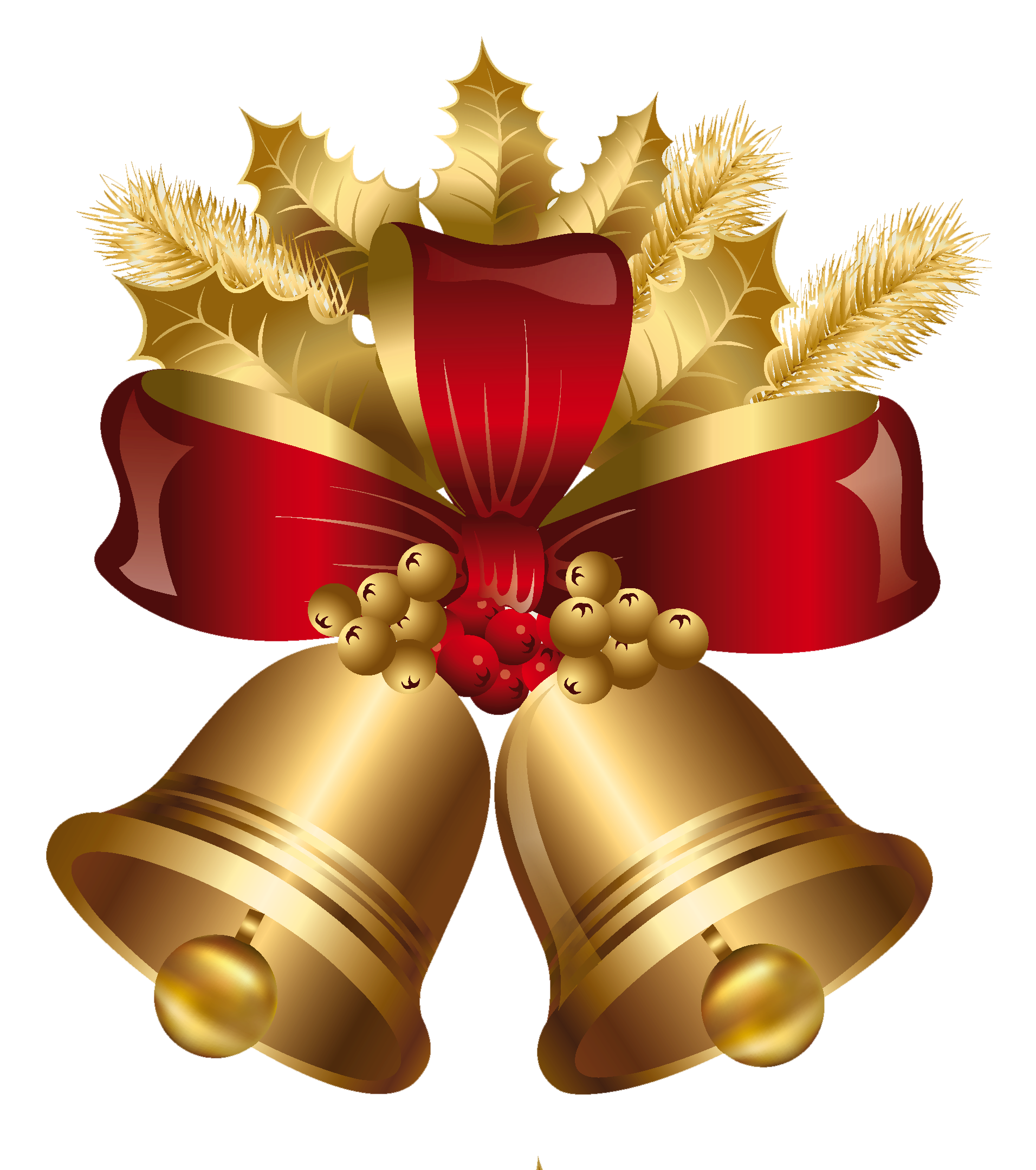 Golden and Red Christmas Bells PNG Clipart | Gallery ...
