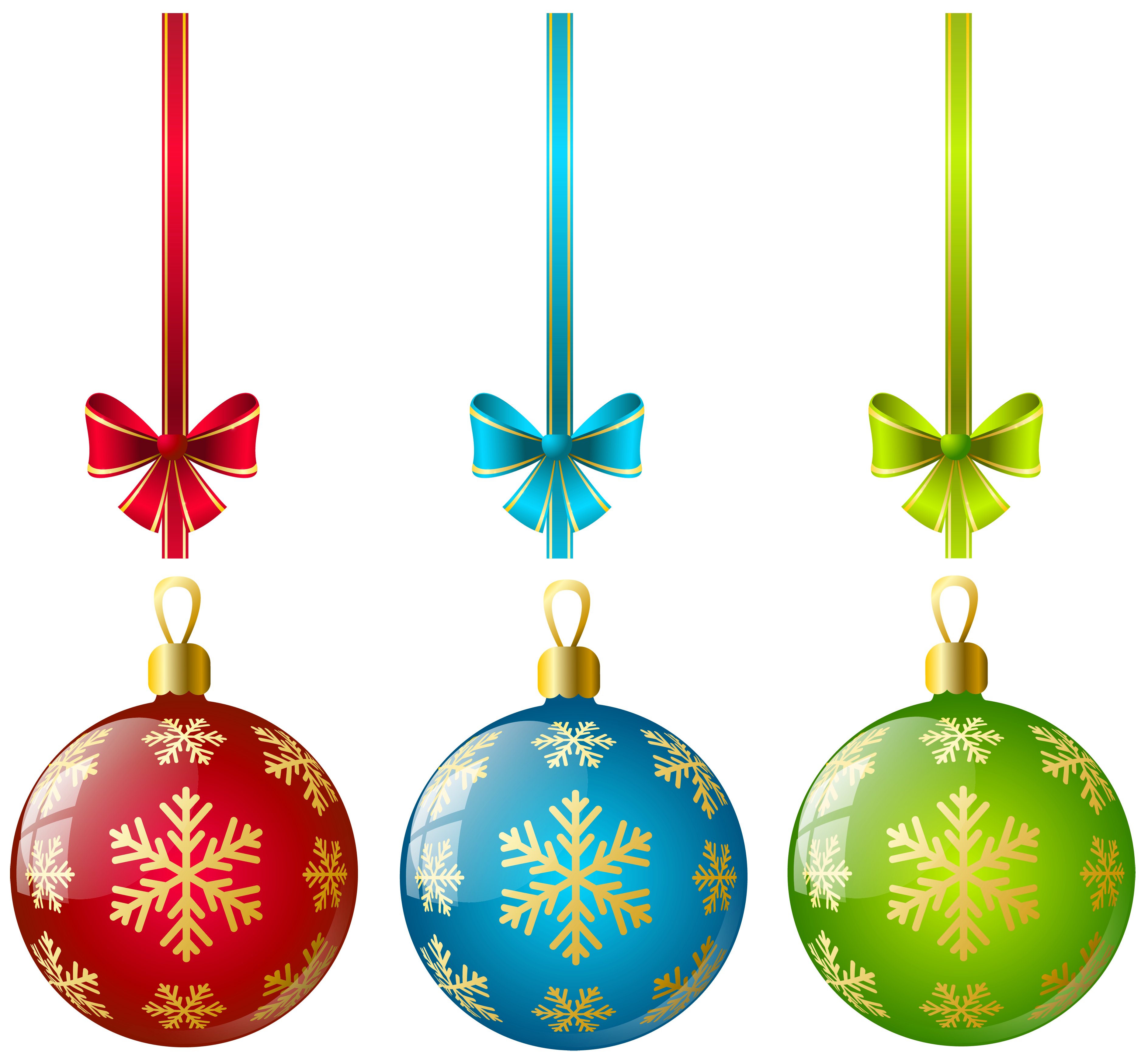 Large Transparent Three Christmas Ball Ornaments Clipart | Gallery