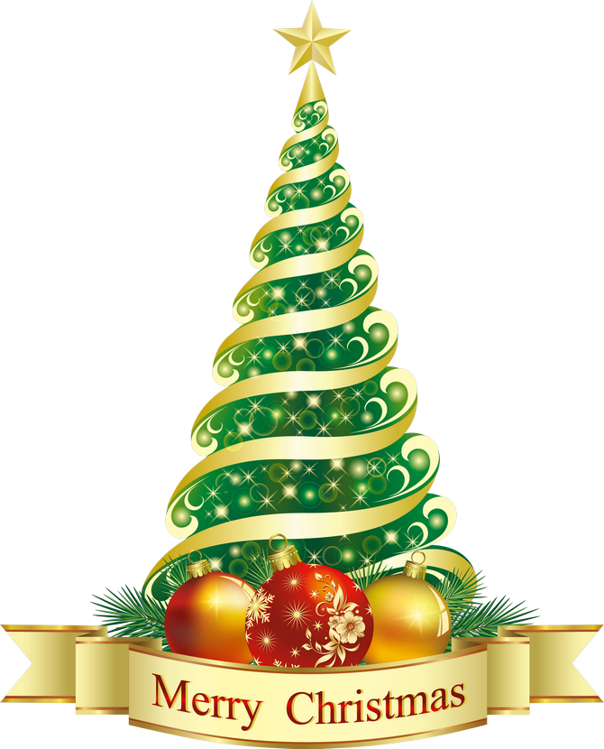 Merry Christmas Green Tree PNG Clipart | Gallery ...