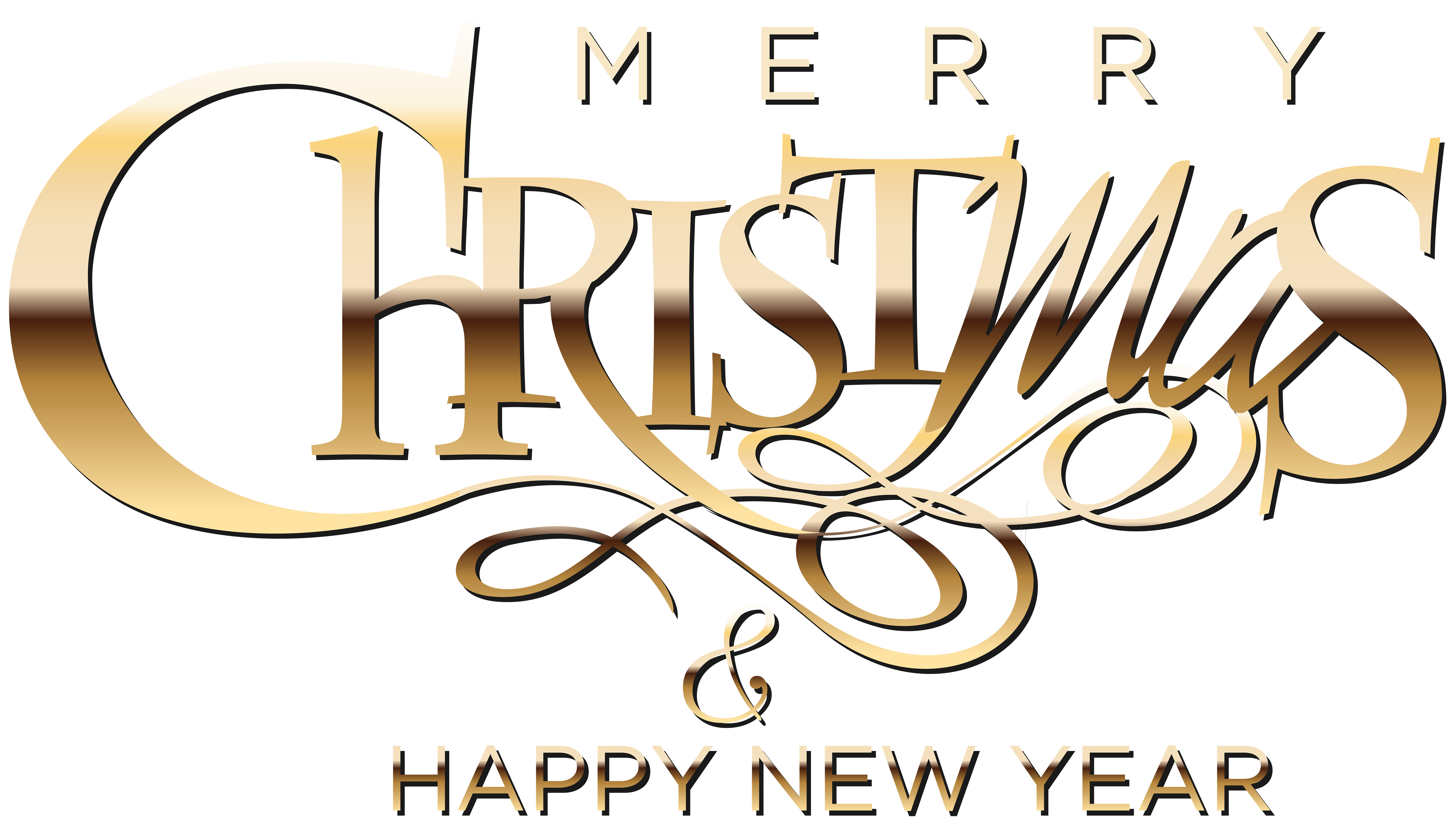 Merry Christmas And Happy New Year Lettering Design Printable