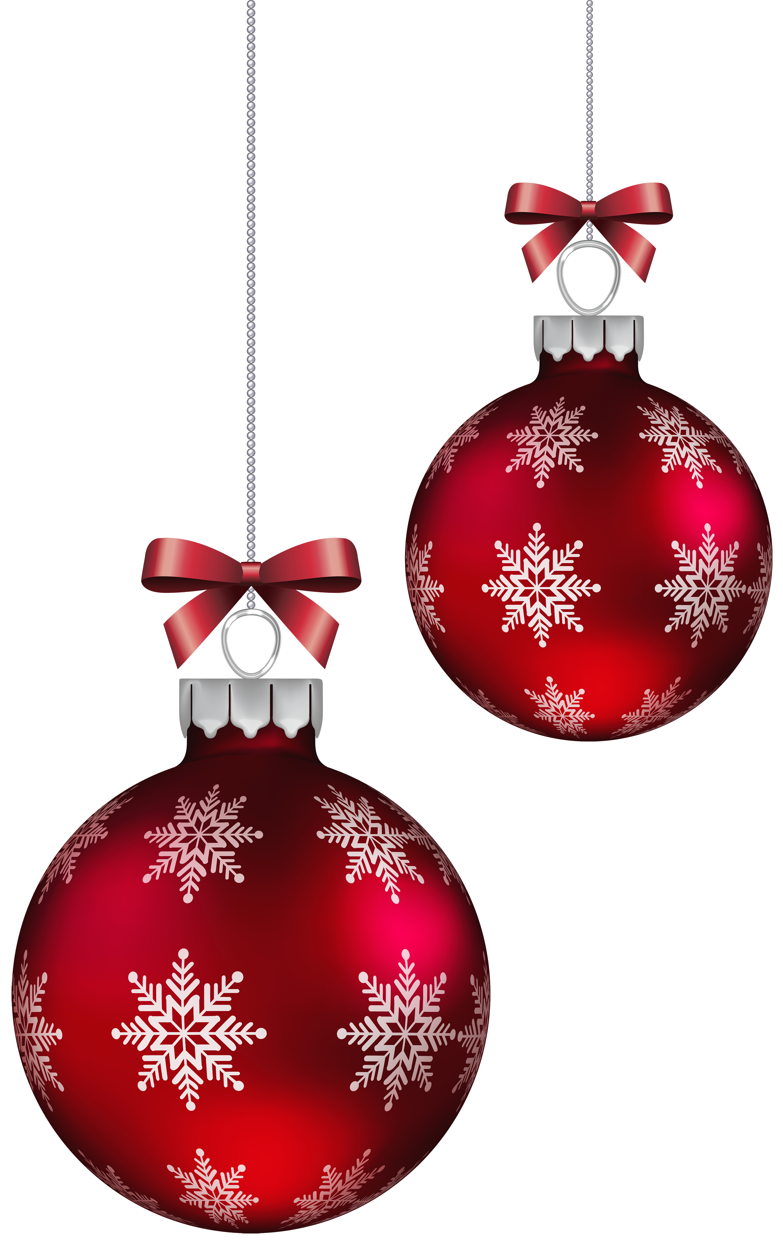 red and silver christmas balls