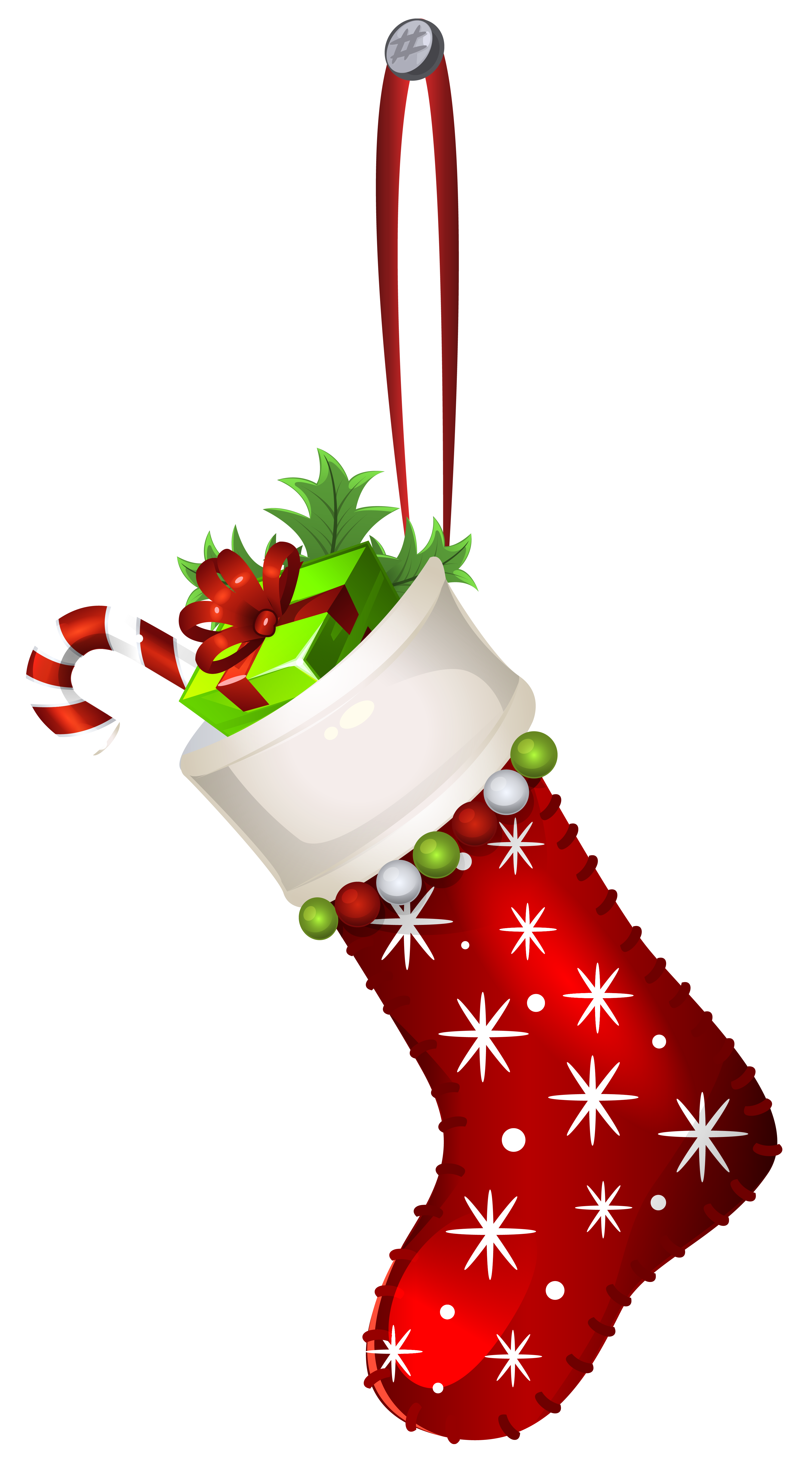 Red Christmas Stocking Transparent PNG Clip Art Image | Gallery ...