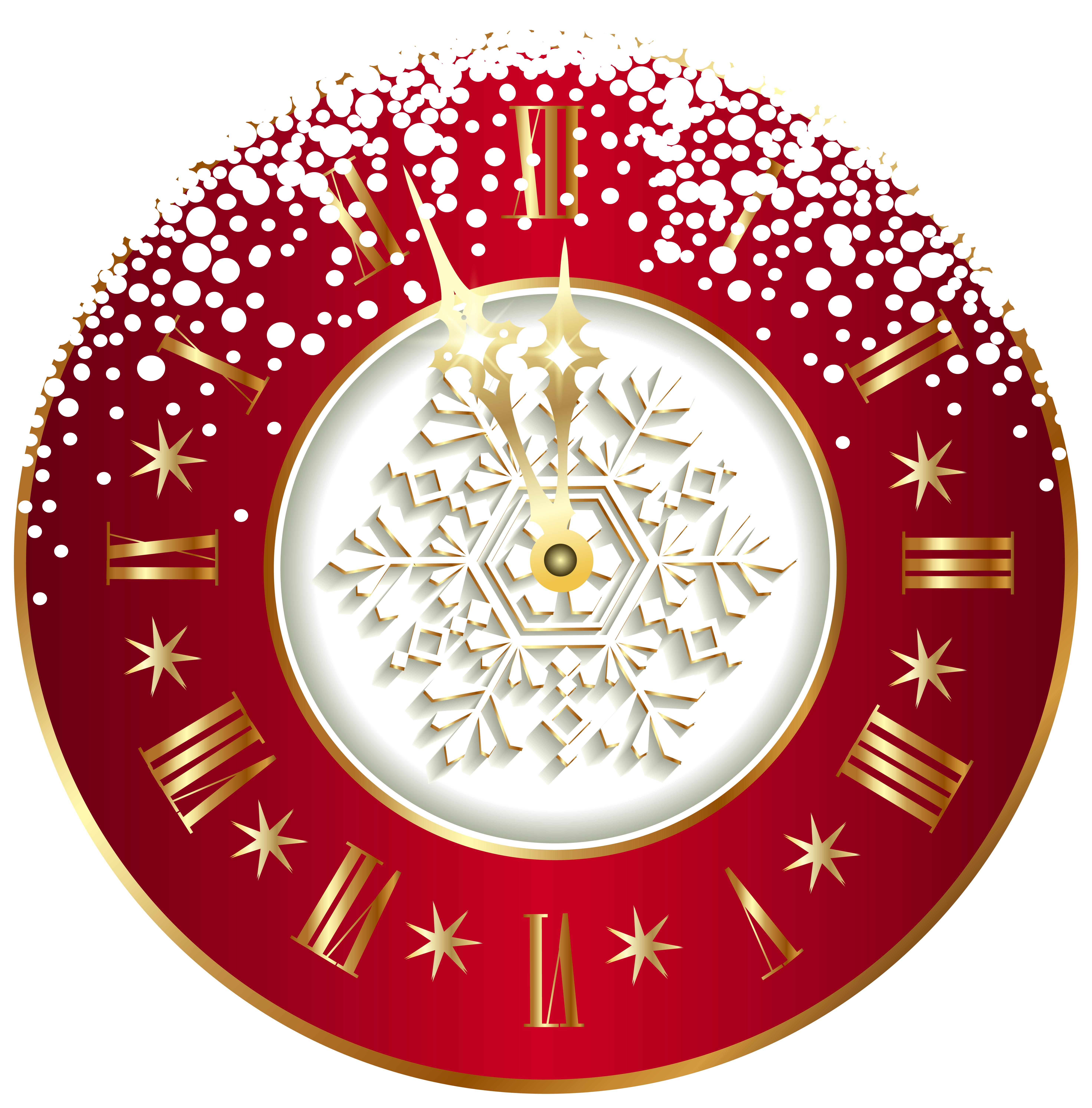 Red New Year Clock PNG Clipart Image | Gallery ...
