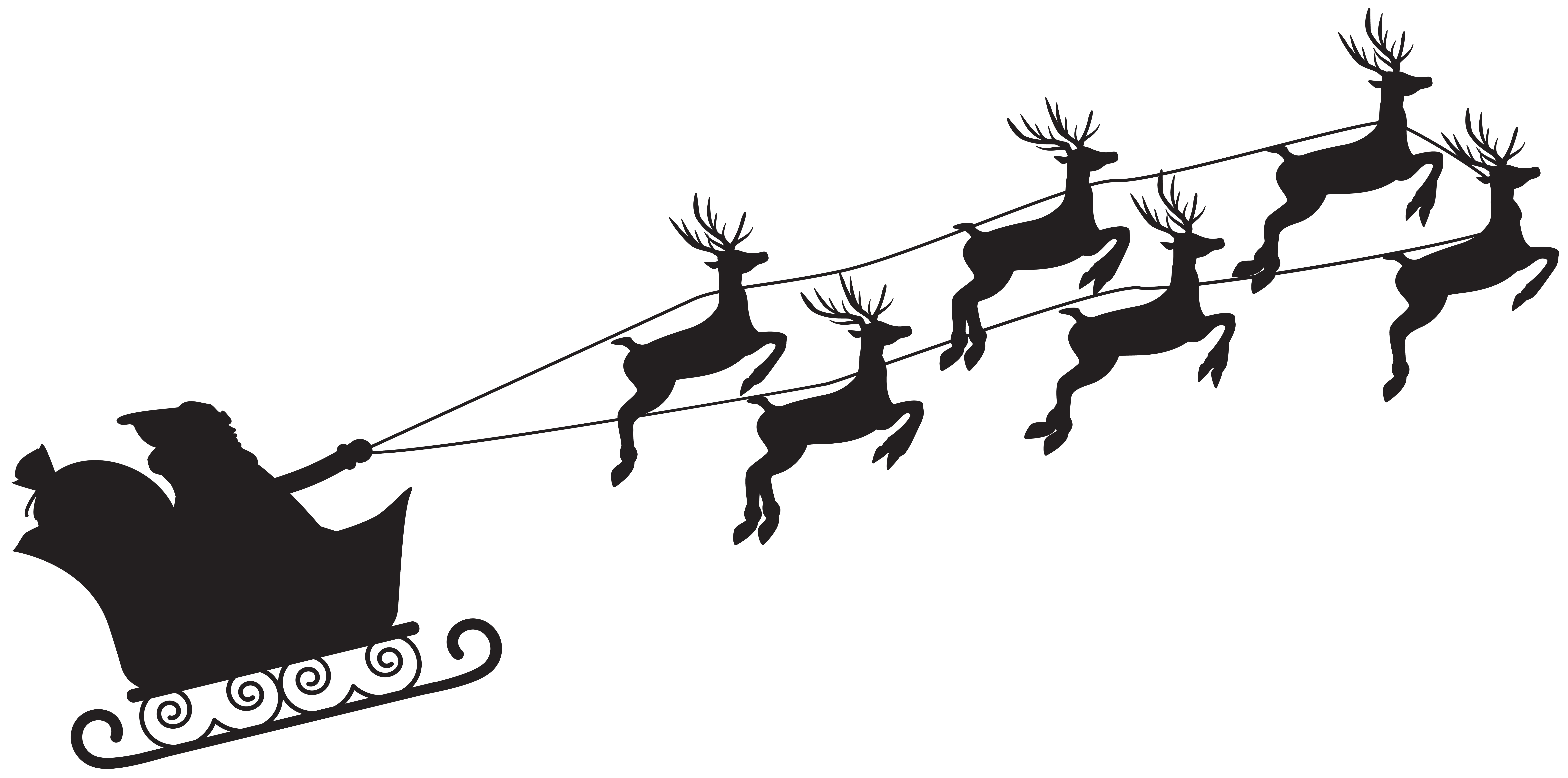 Santa Claus Silhouette PNG Clip Art | Gallery Yopriceville - High-Quality Images and Transparent ...