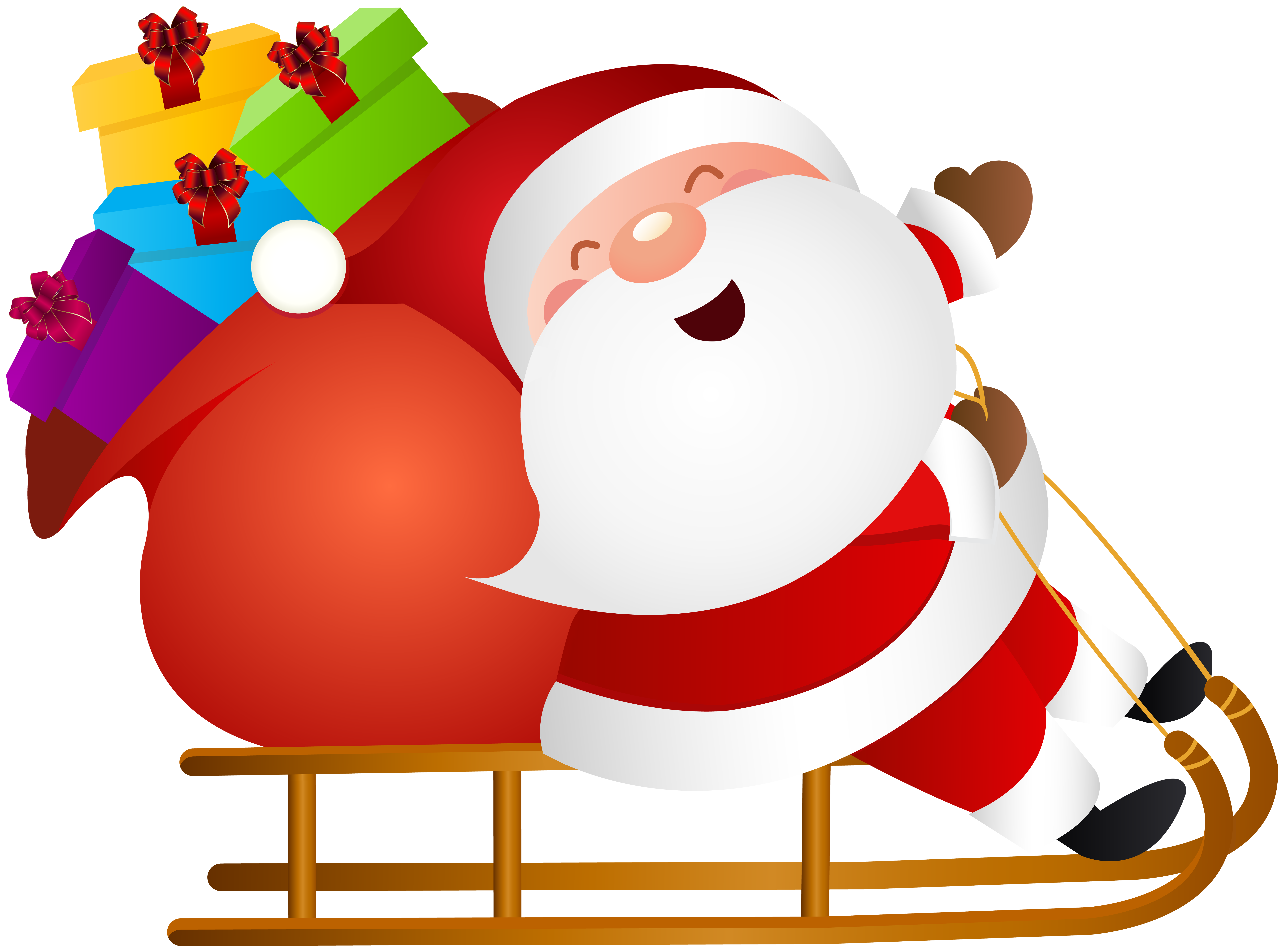 santa sleigh clipart for kids