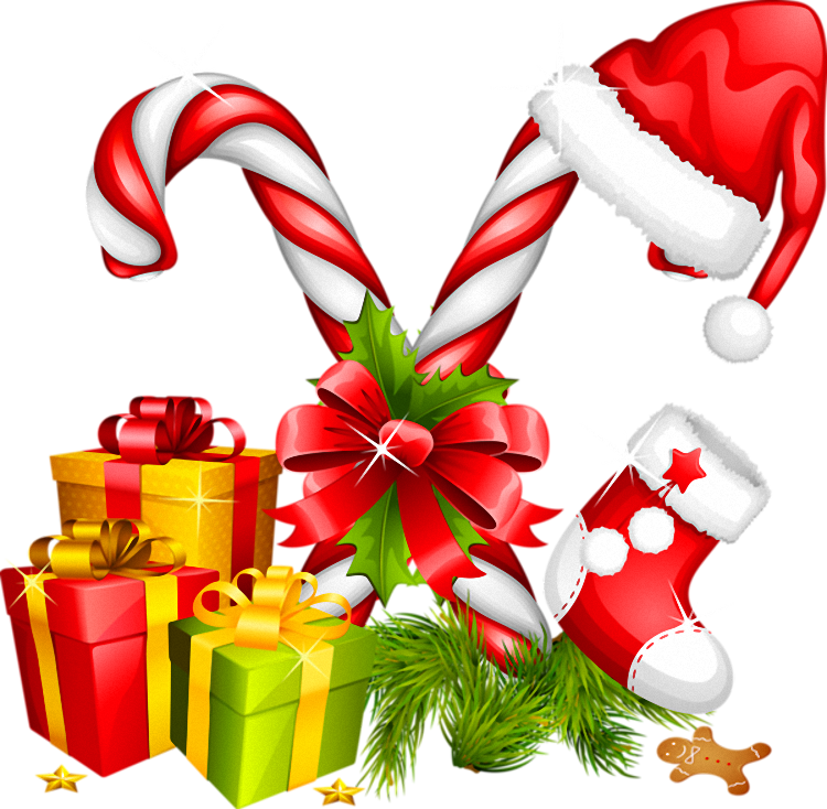 Santa Hat Gifts and Candy Canes Christmas Decoration | Gallery