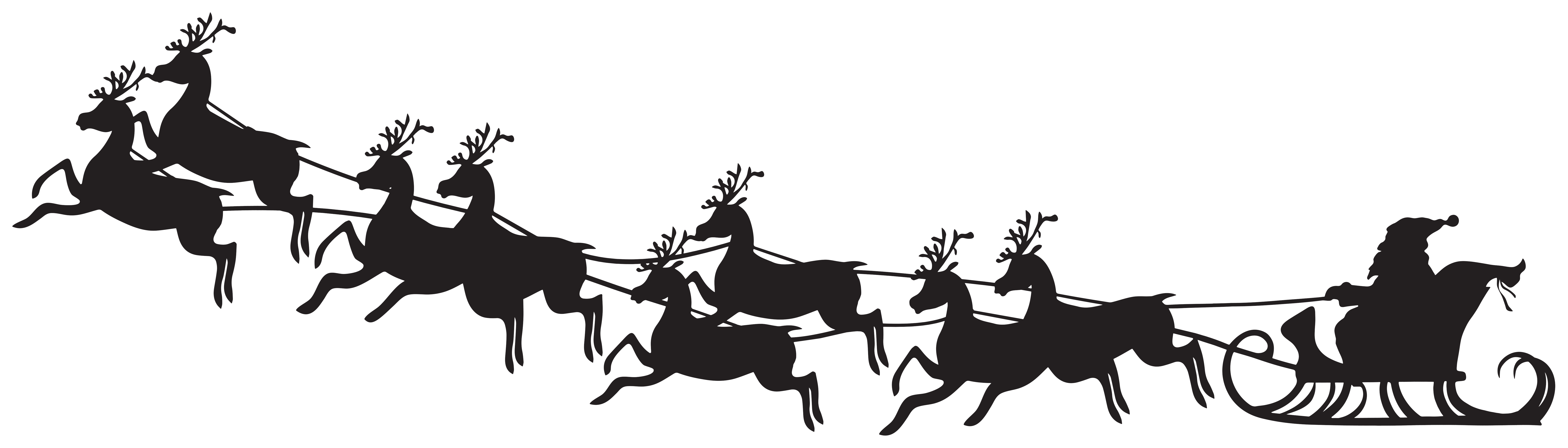 santa sleigh silhouette clip