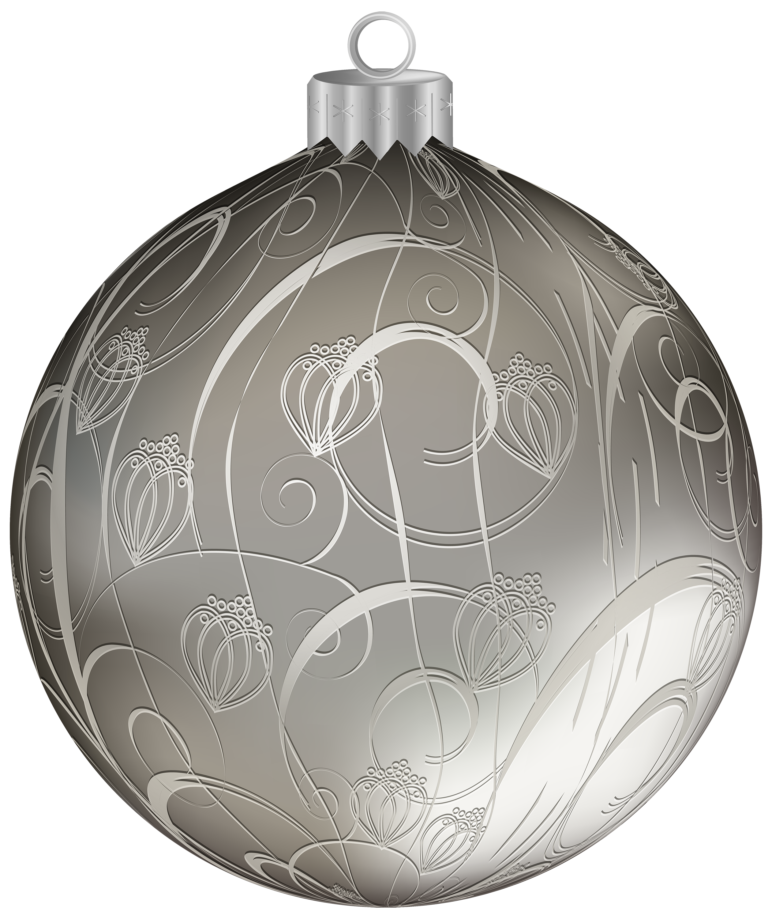 Silver Christmas Ball with Ornaments PNG Clipart Image Gallery