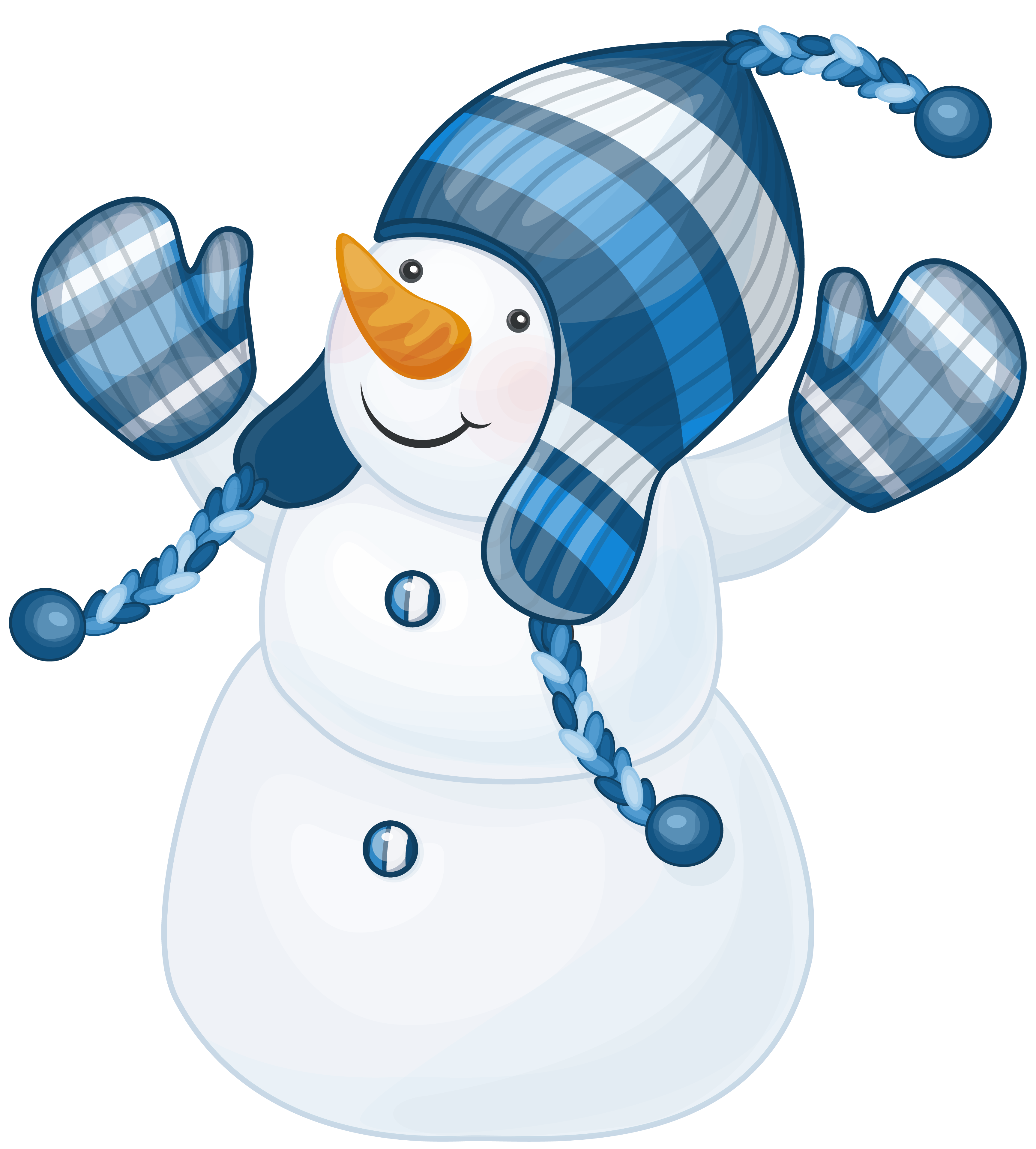 Snowman with Blue Hat Clipart​
