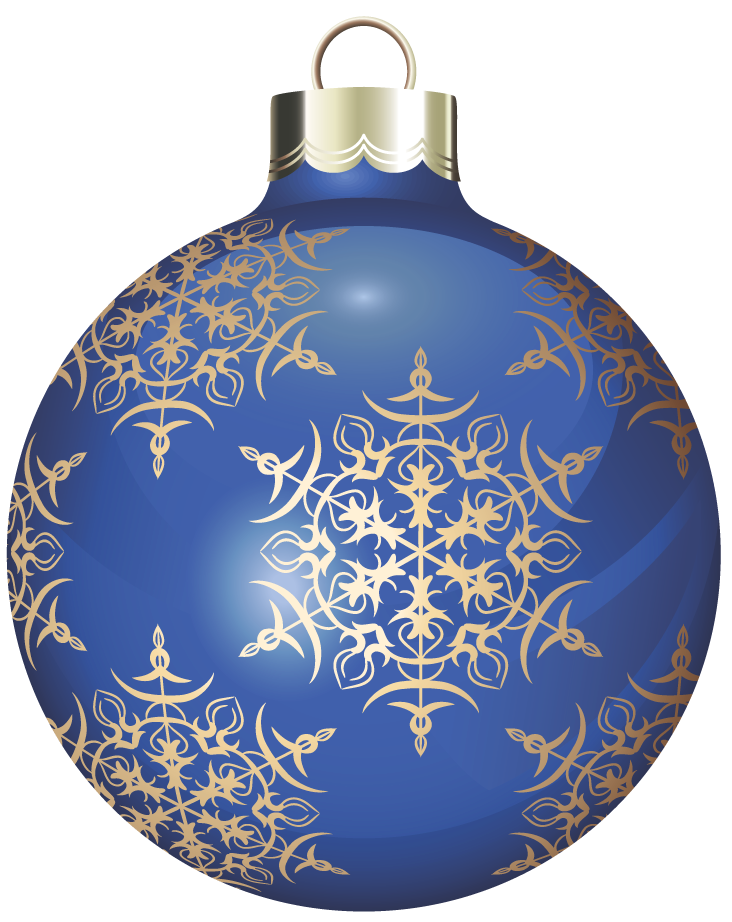 Transparent Blue and Gold Christmas Ball Clipart | Gallery Yopriceville ...