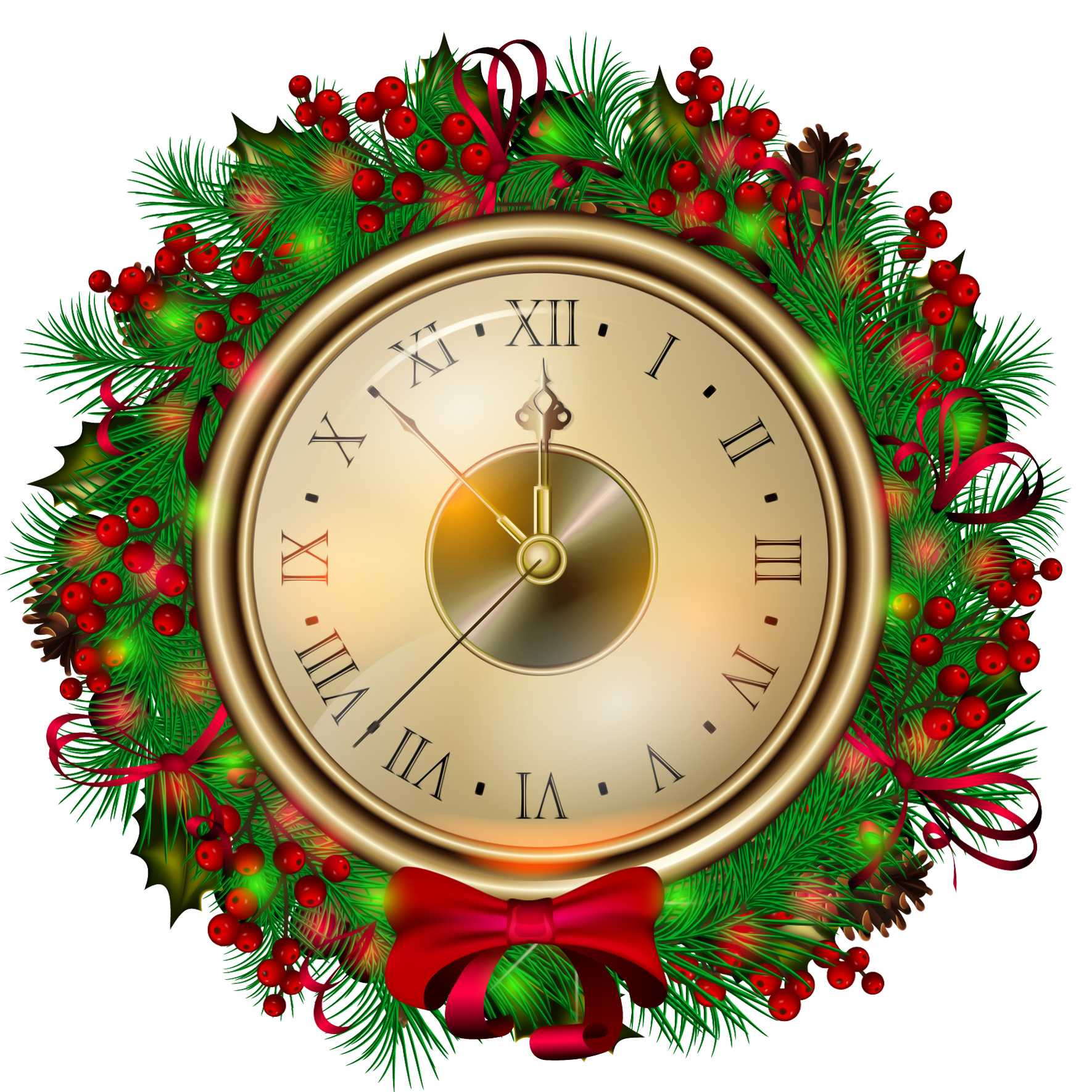 Transparent Christmas Clock PNG Clipartt | Gallery ...

