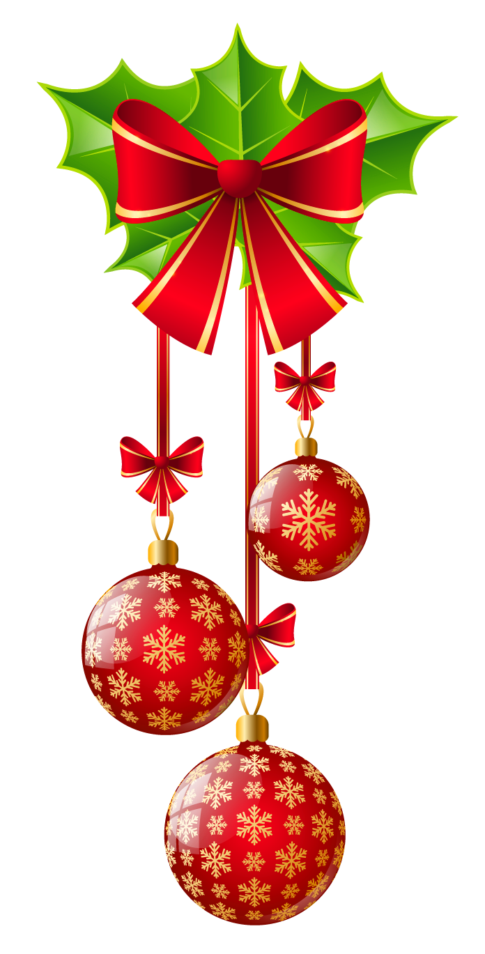 Transparent Christmas Red Ornaments with Bow | Gallery Yopriceville ...