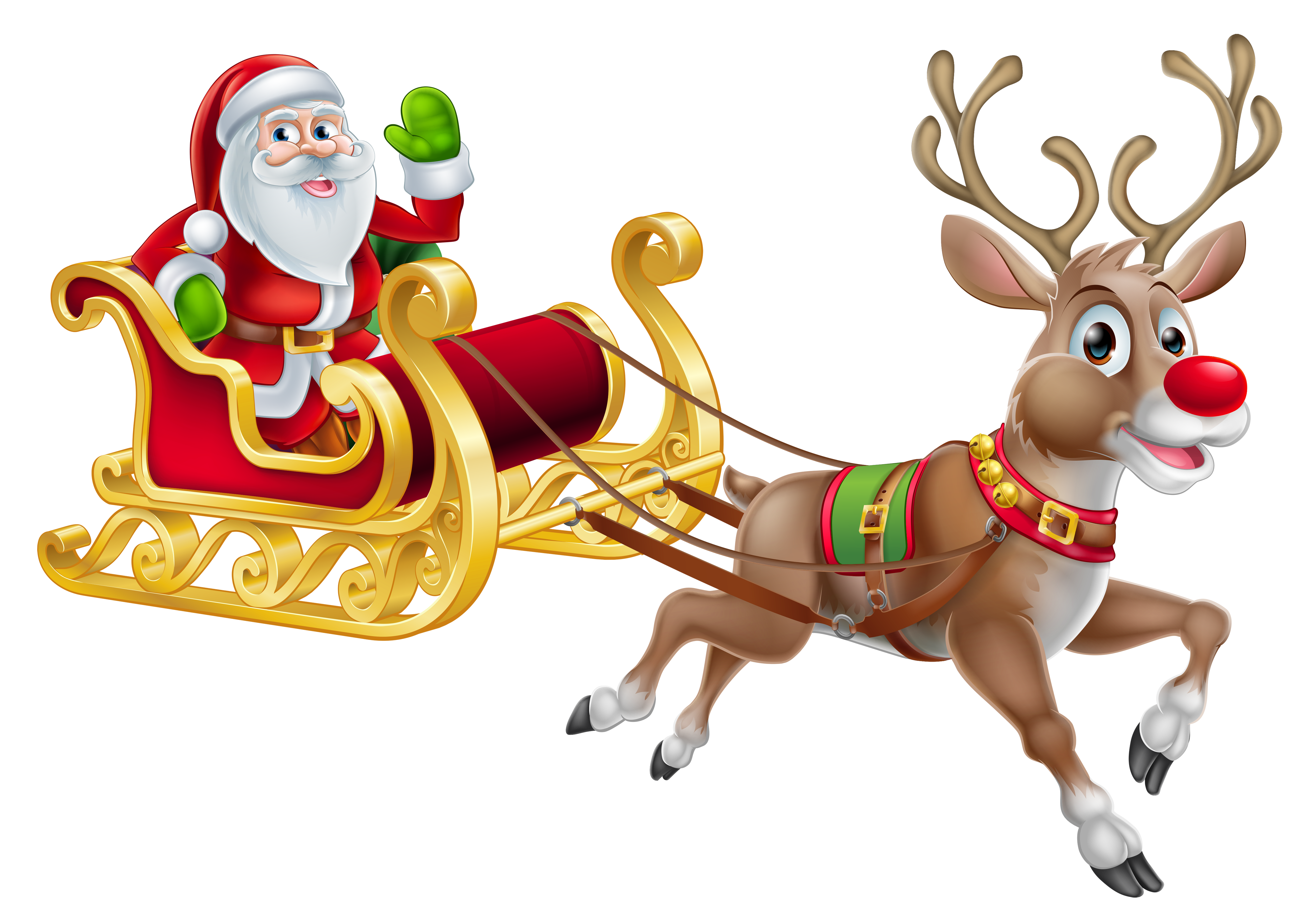 transparent christmas santa and sledge png clipart 2019 new christmas albums