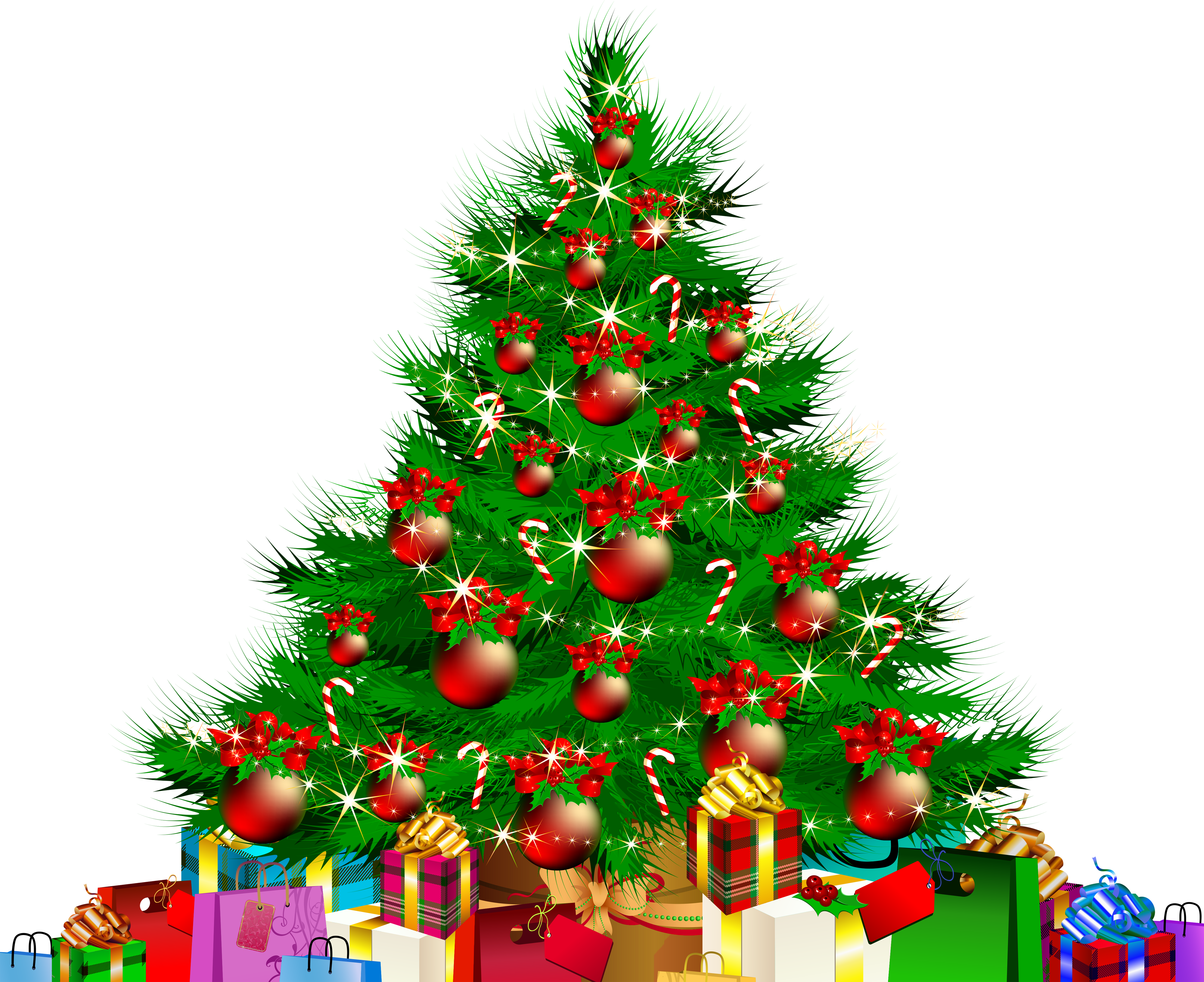 Transparent Christmas Tree and Giftss PNG Clipart ...