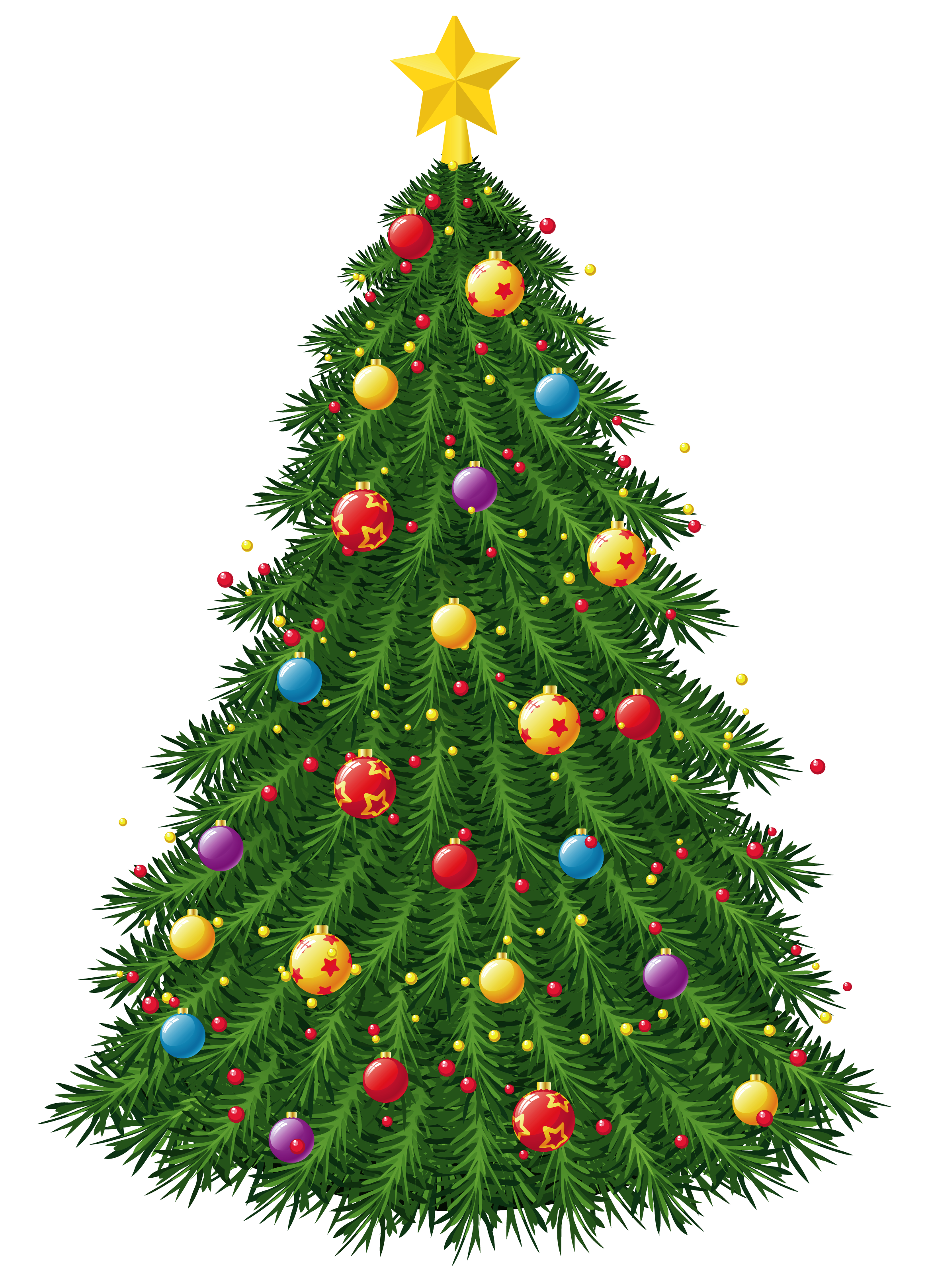 Transparent Christmas Tree with Ornaments PNG Picture | Gallery ...